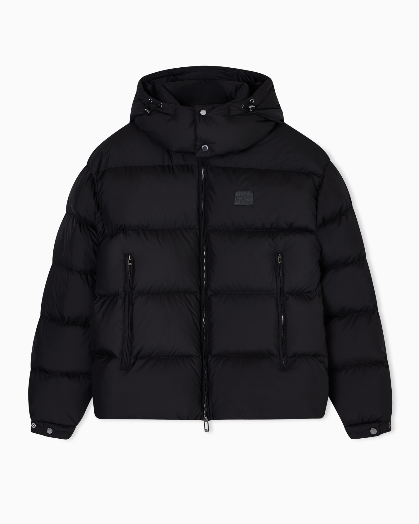 Water-repellent, quilted ripstop nylon hooded down jacket Slide 0