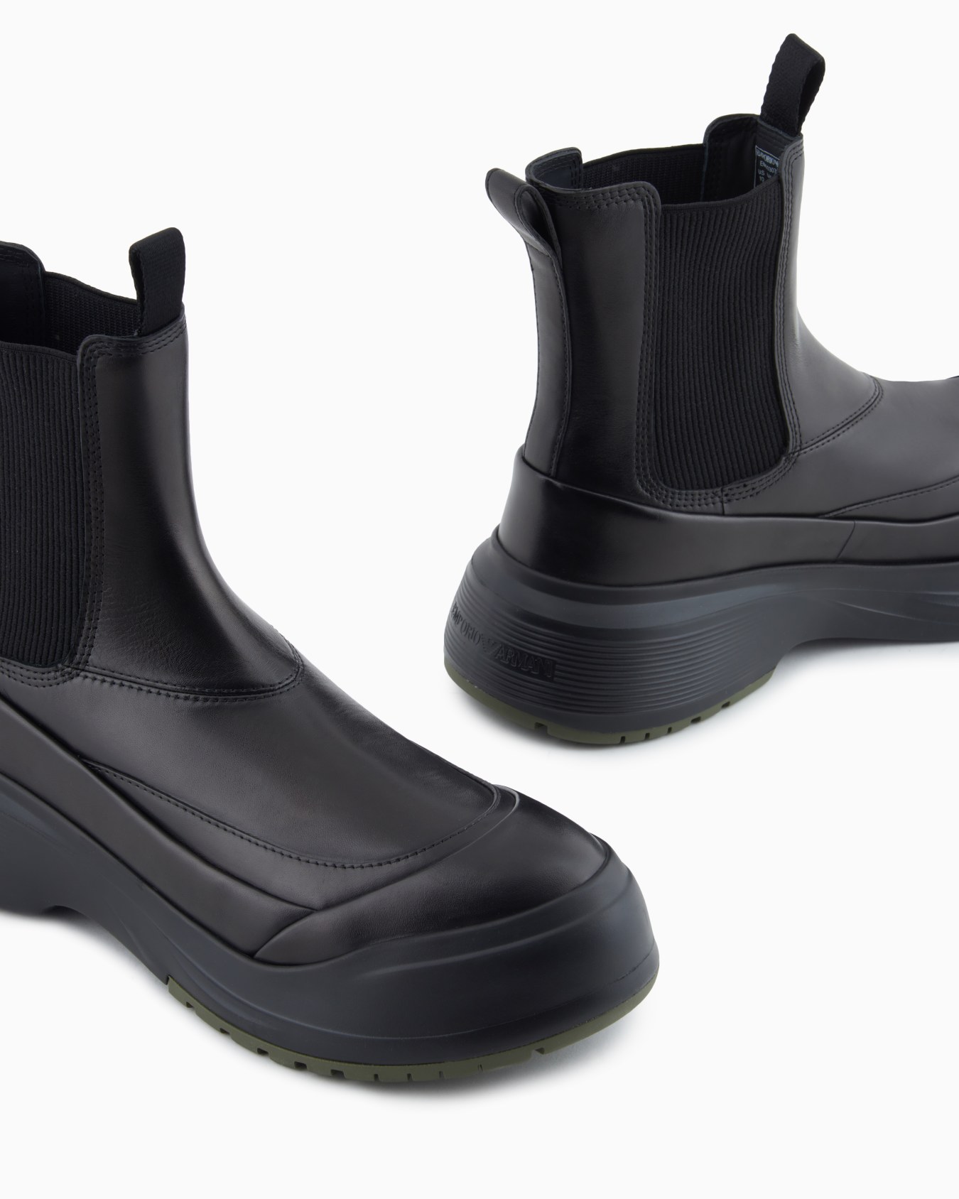 Chunky crust leather effect ankle boots Slide 3