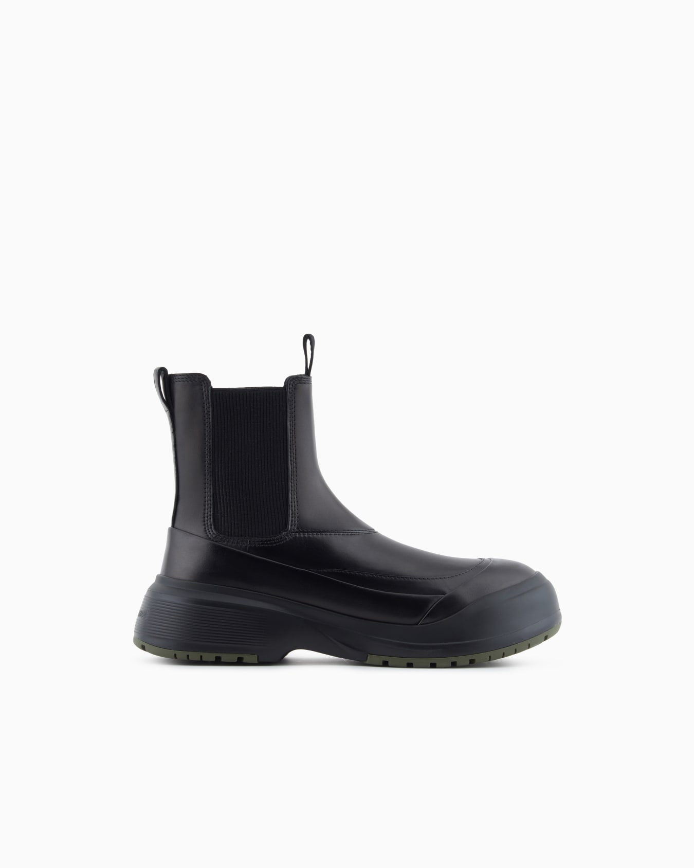 Chunky crust leather effect ankle boots Slide 0