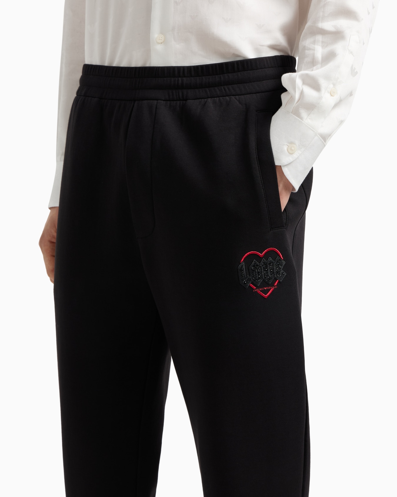 Pantalon de jogging en jersey double avec broderie Capsule Saint-Valentin ASV Diapositive 5