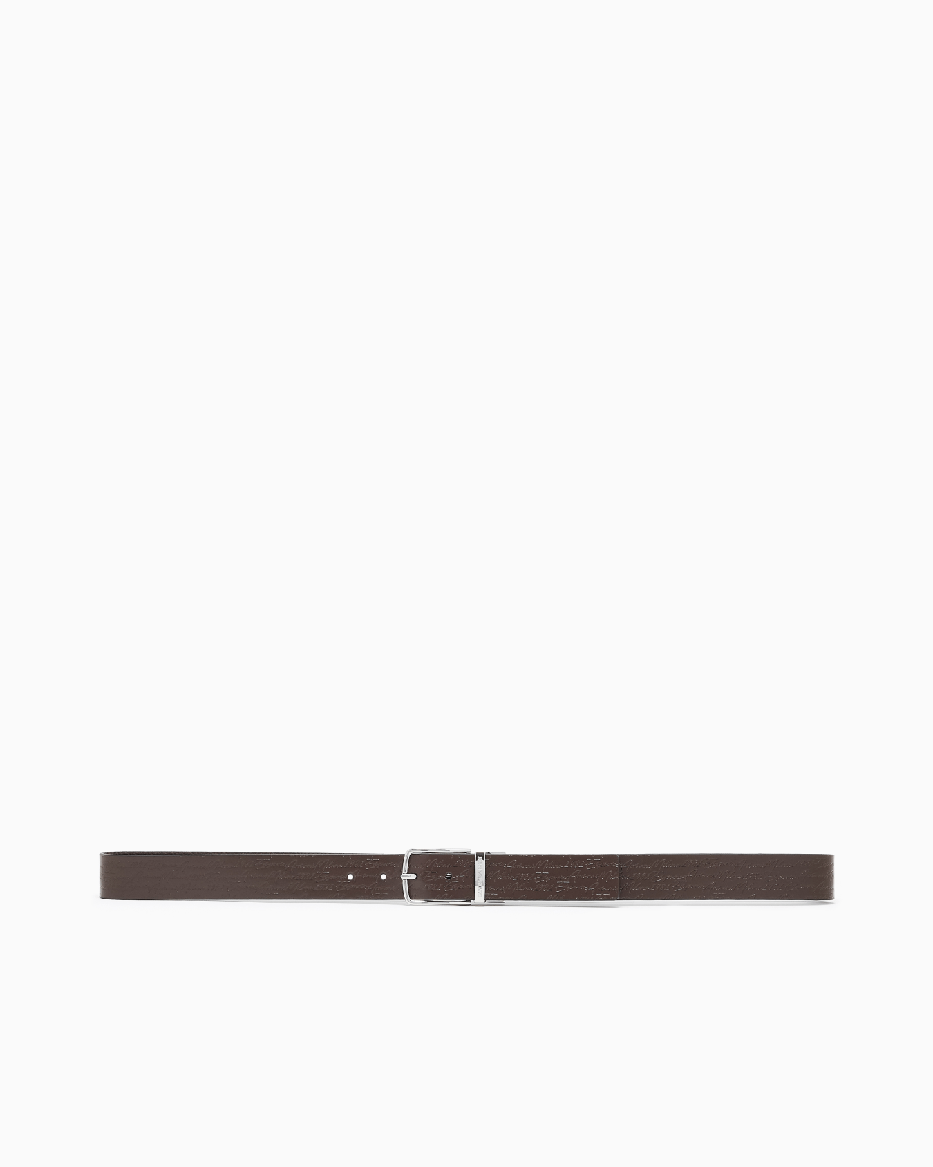 Leather reversible belt with signature logo Slide 2