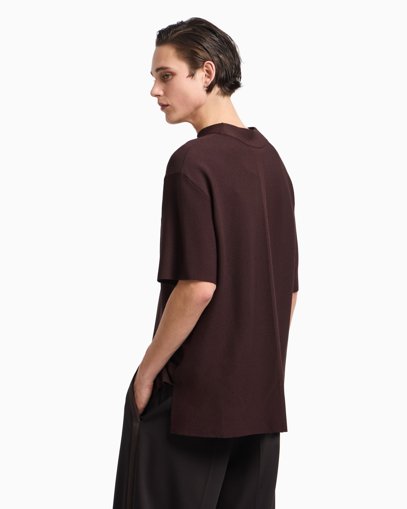 Viscose-blend mock-neck jumper with links motif Slide 3