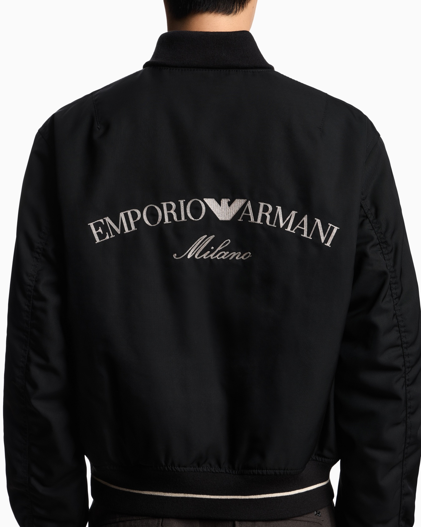 Blouson bomber en nylon avec logo brodé Diapositive 4