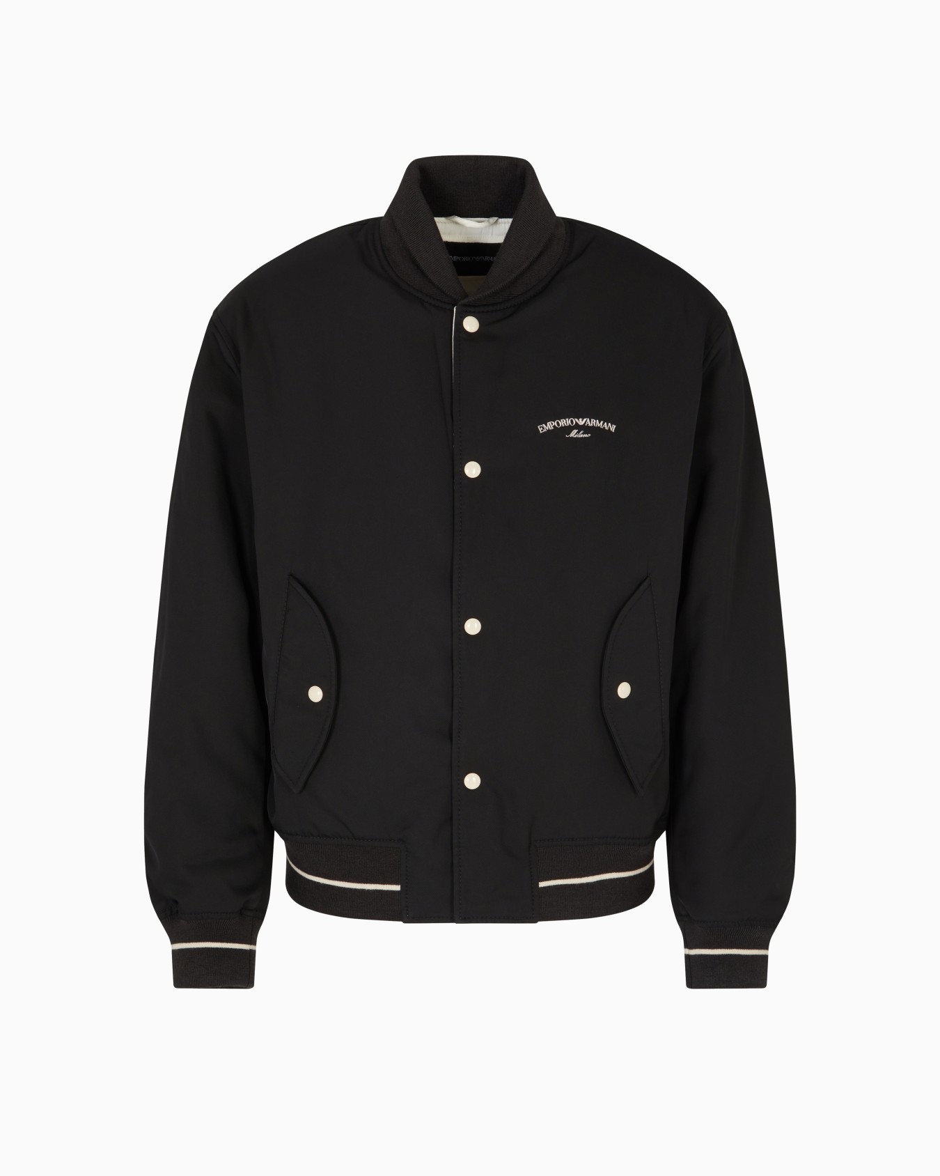Blouson bomber en nylon avec logo brodé Diapositive 0