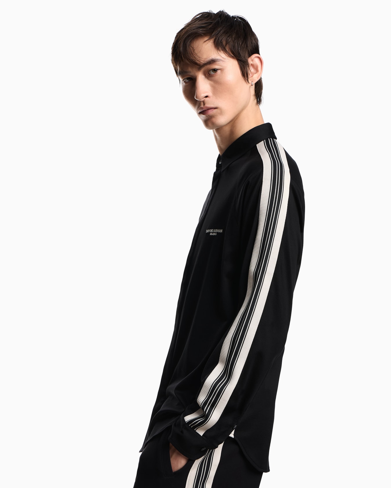 ASV slim-fit shirt in Lyocell-blend jersey with bands Slide 4