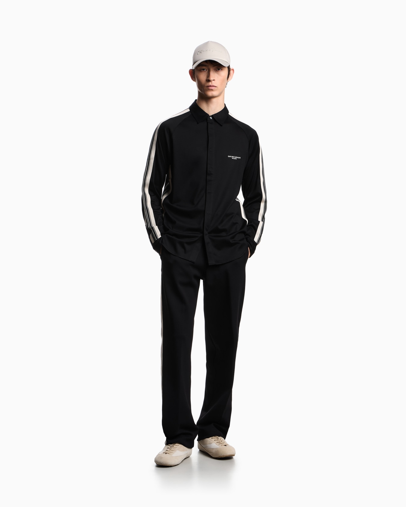 ASV slim-fit shirt in Lyocell-blend jersey with bands Slide 1