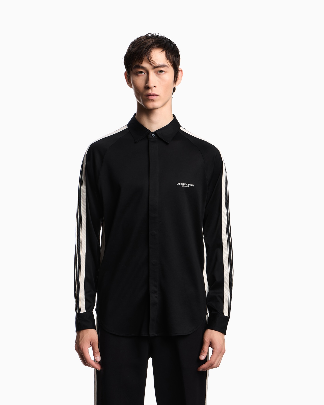 ASV slim-fit shirt in Lyocell-blend jersey with bands Slide 3