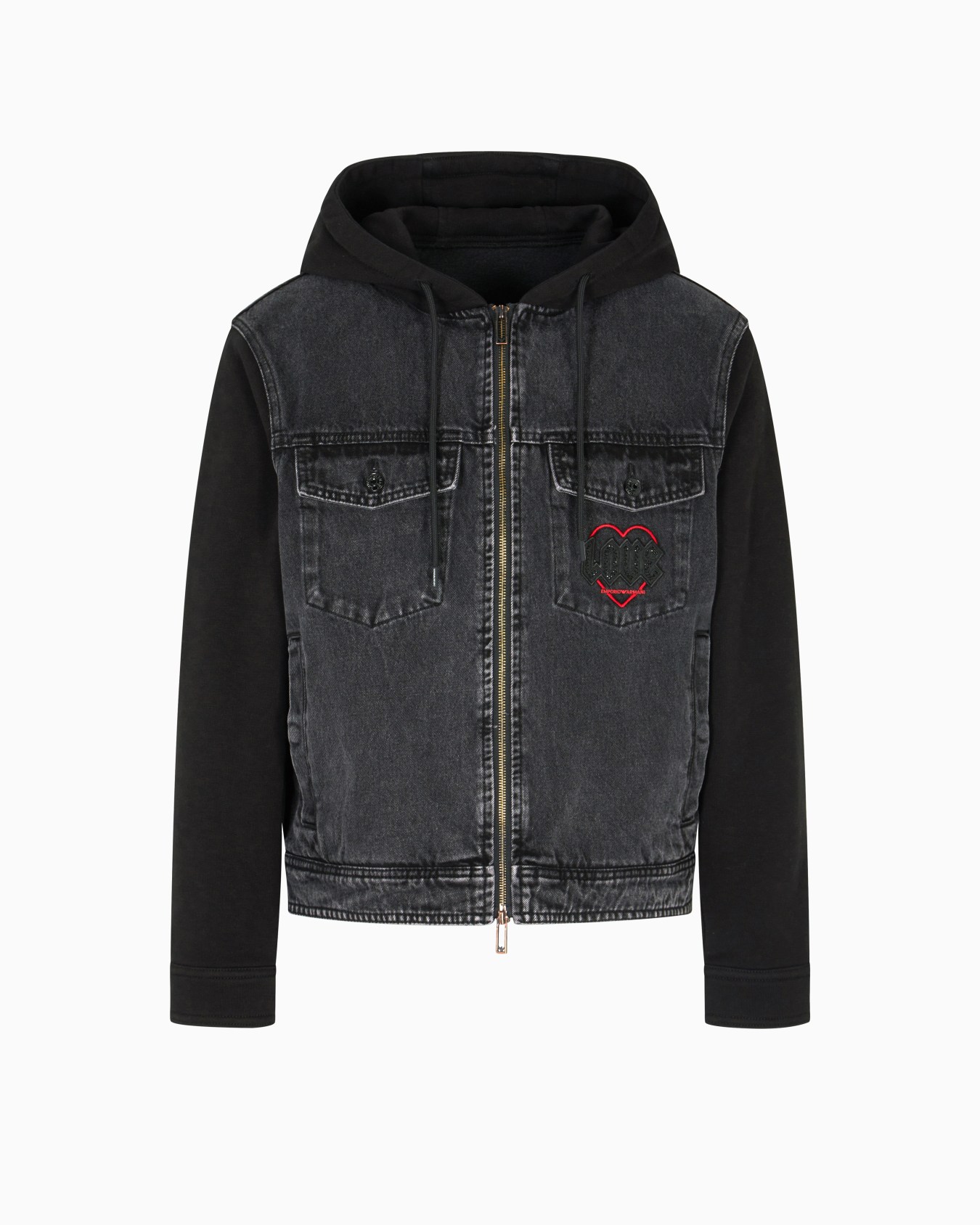 Blouson aus Denim und Jersey mit Stickerei aus der Sonderkollektion zum Valentinstag Folie 0