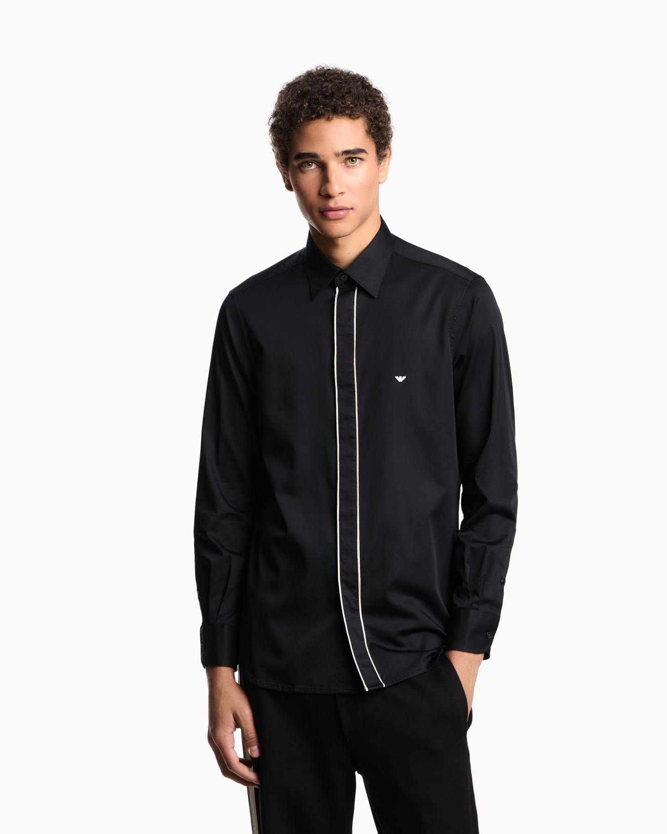 Pima cotton shirt with piping Diapositiva 4
