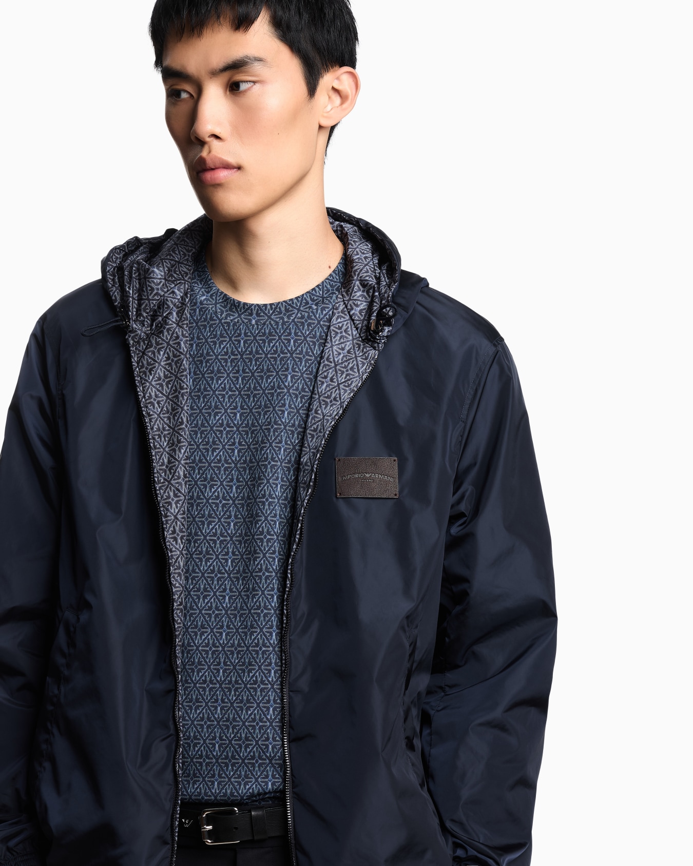 Reversible nylon blouson with majolica print Slide 5