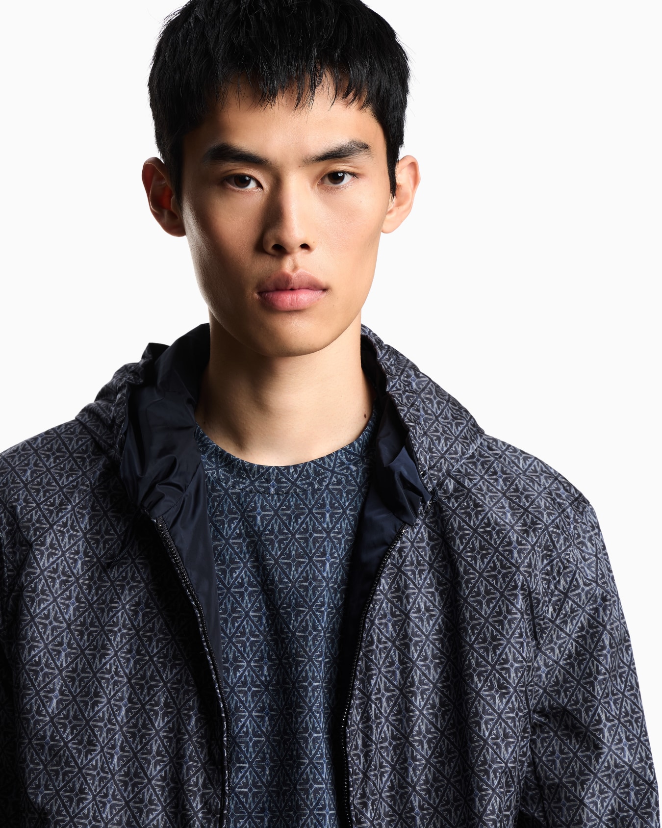 Reversible nylon blouson with majolica print Slide 6