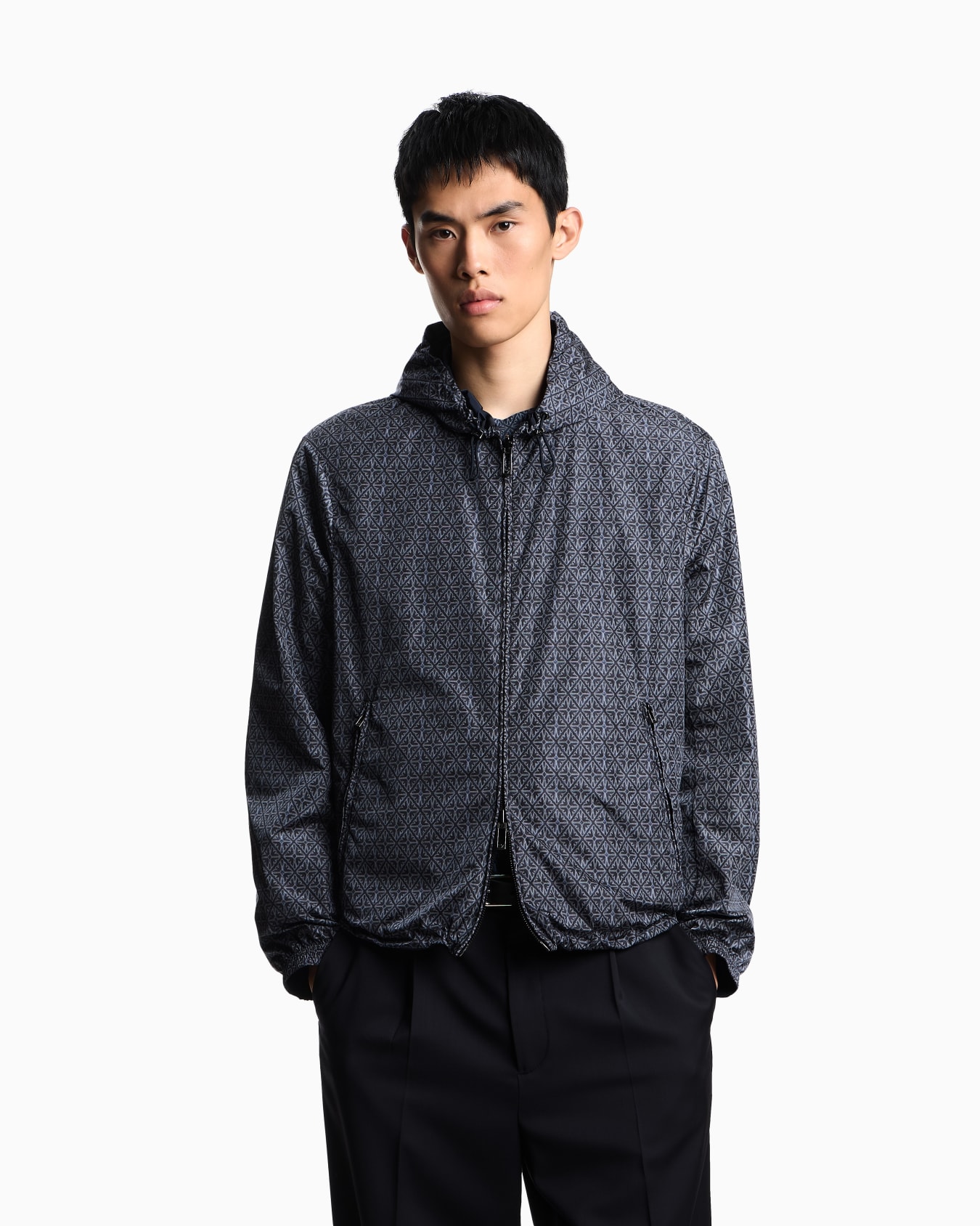 Reversible nylon blouson with majolica print Slide 3