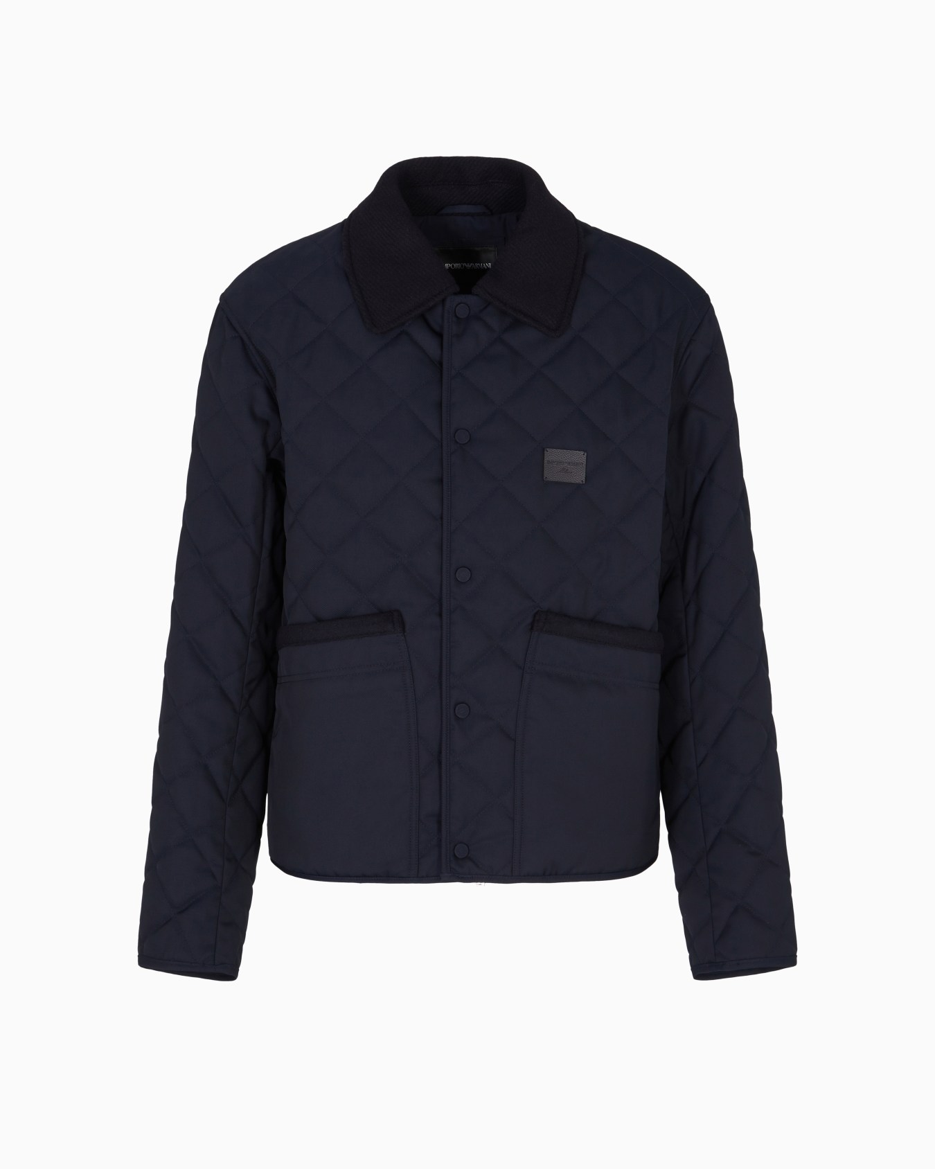 Blouson in nylon matelassé con dettagli in flanella Slide 0
