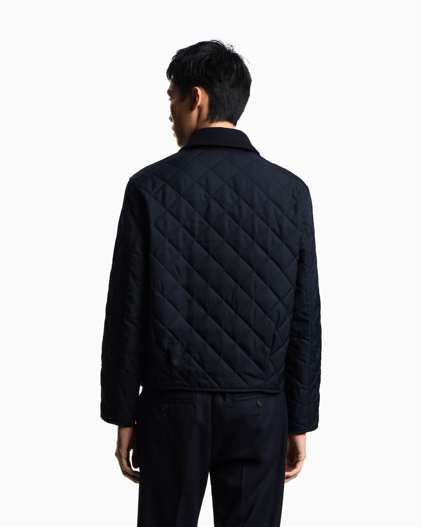 Blouson en nylon matelassé avec détails en flanelle Diapositive 2