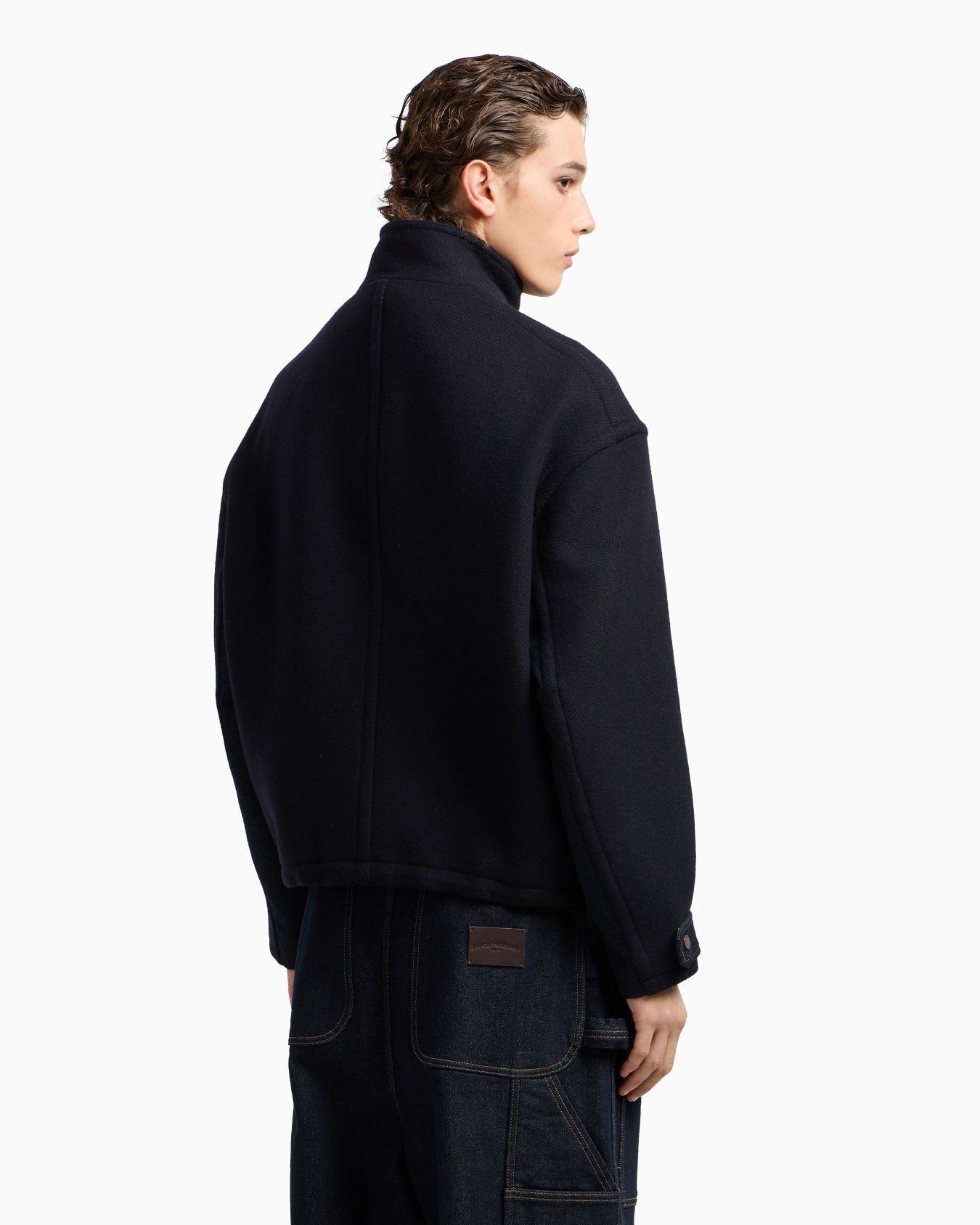 Denim Capsule Collection wool cloth blouson with details Slide 3