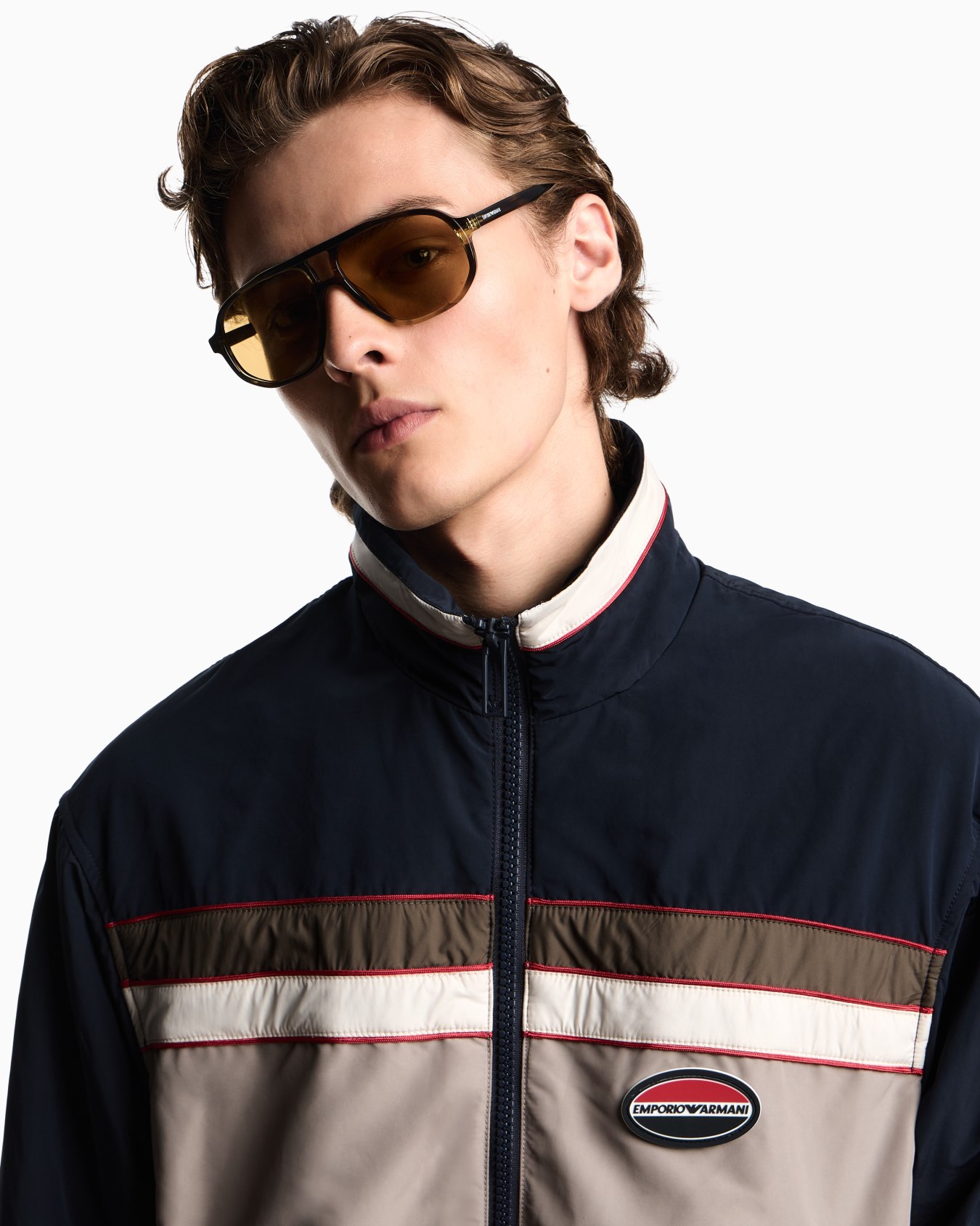 Reversible full-zip nylon blouson with rubberised logo patch Slide 5
