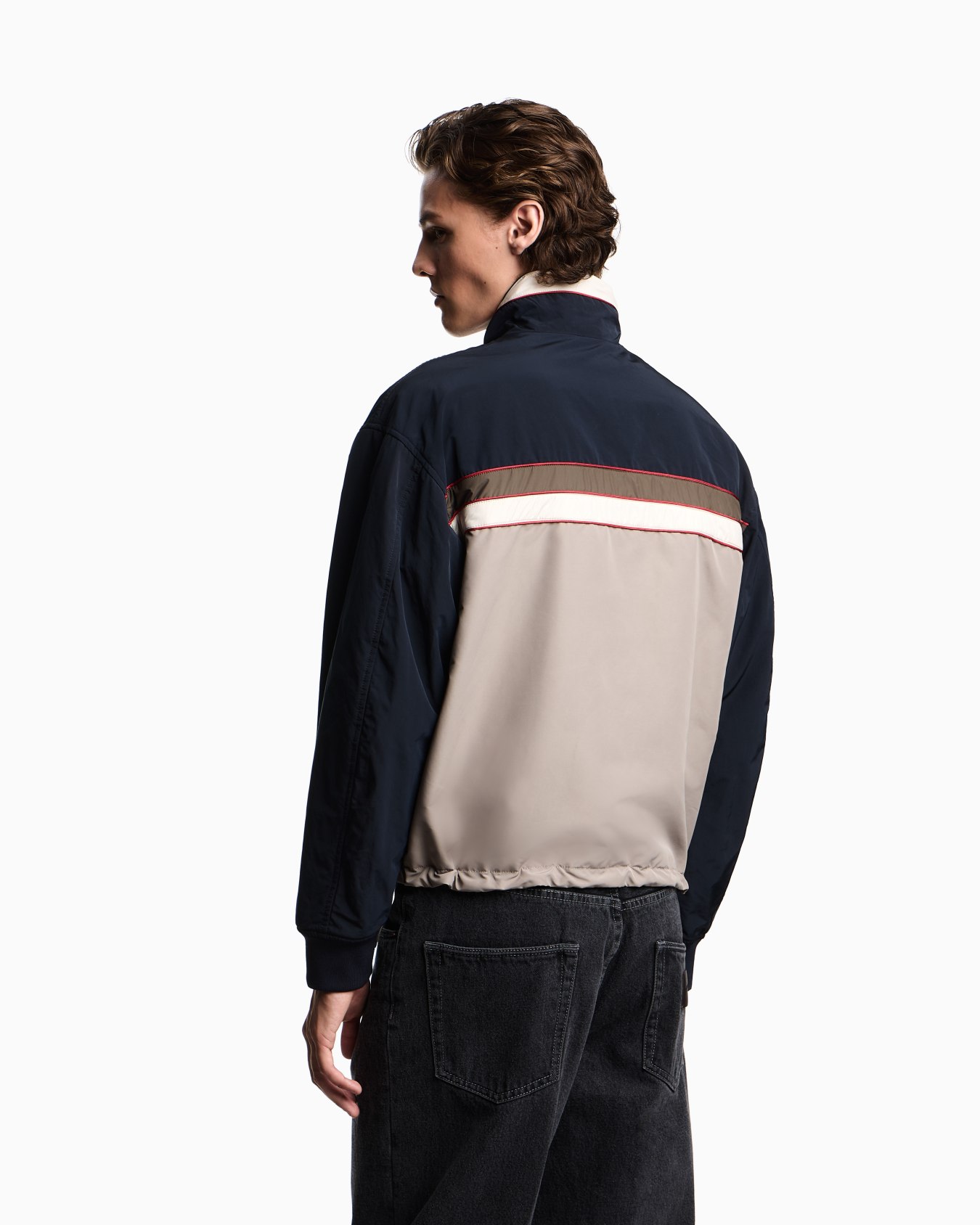 Reversible full-zip nylon blouson with rubberised logo patch Slide 2
