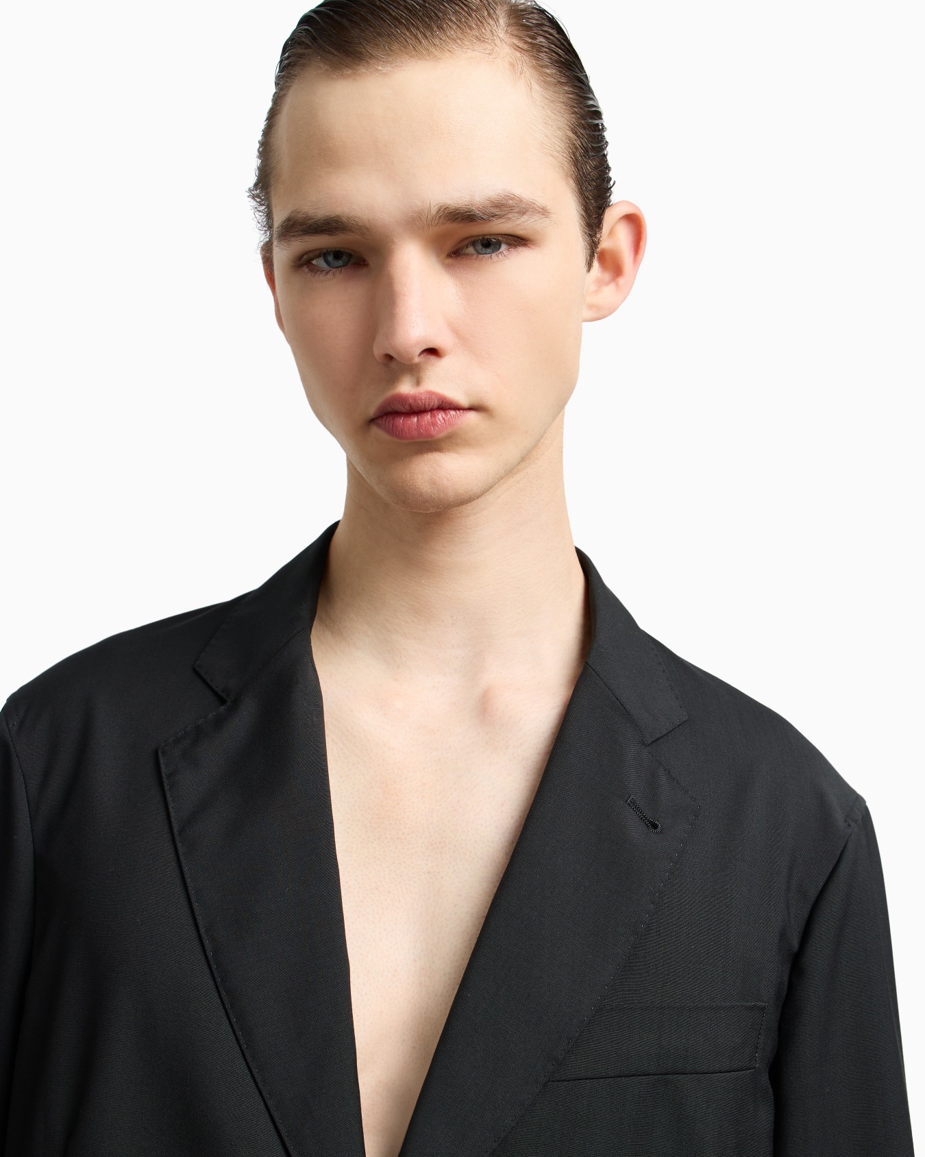 Wool poplin single-breasted jacket Slide 5