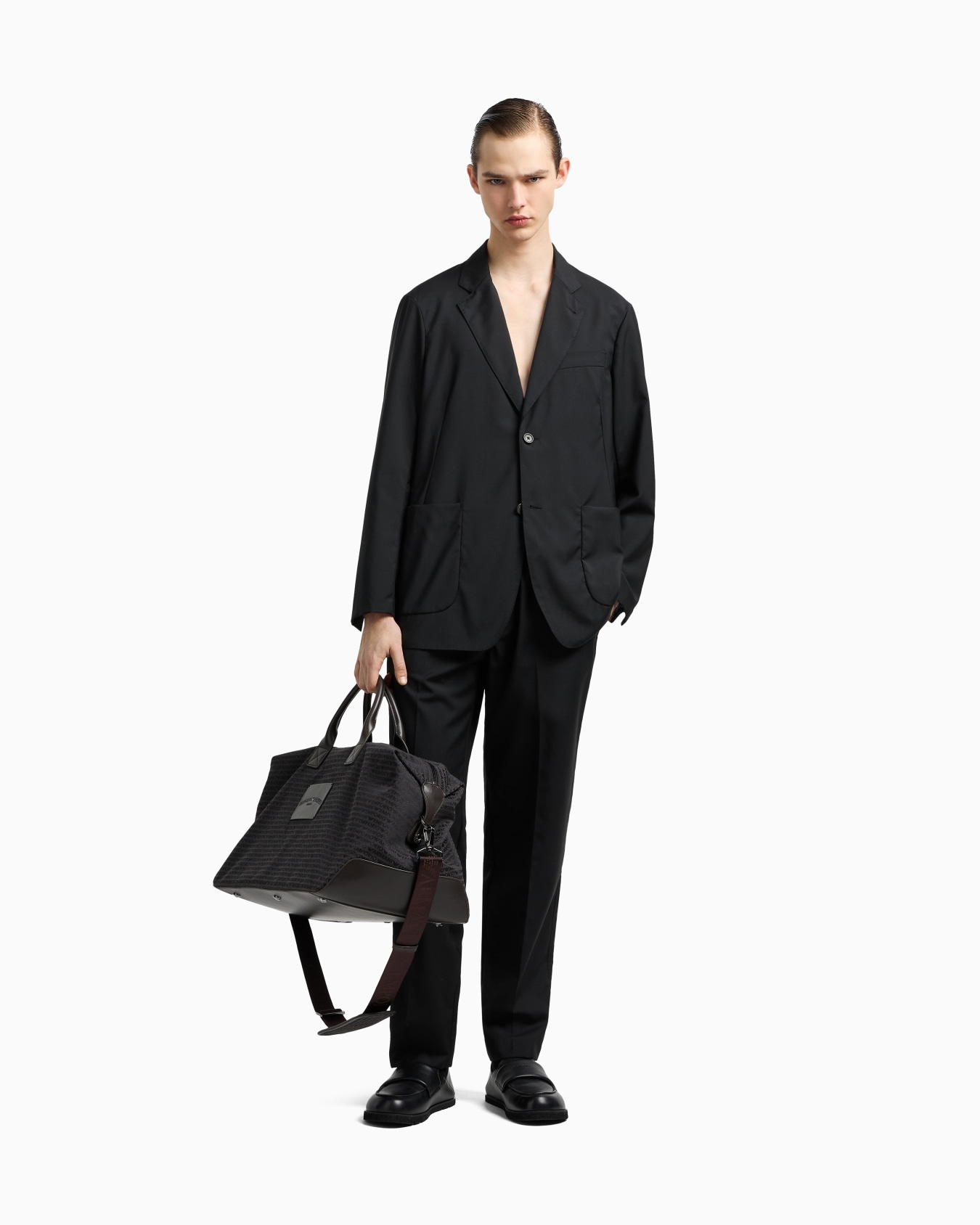 Wool poplin single-breasted jacket Slide 2