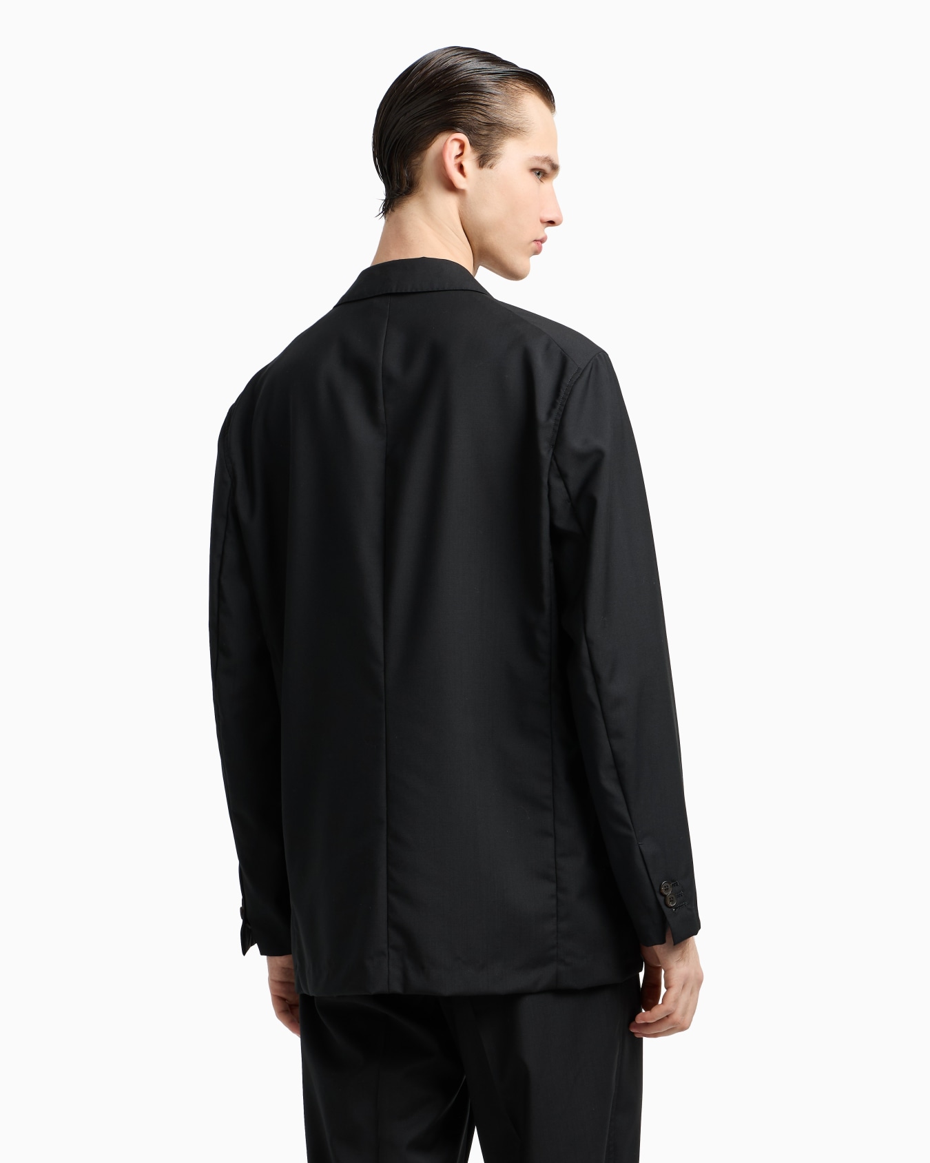 Wool poplin single-breasted jacket Slide 3