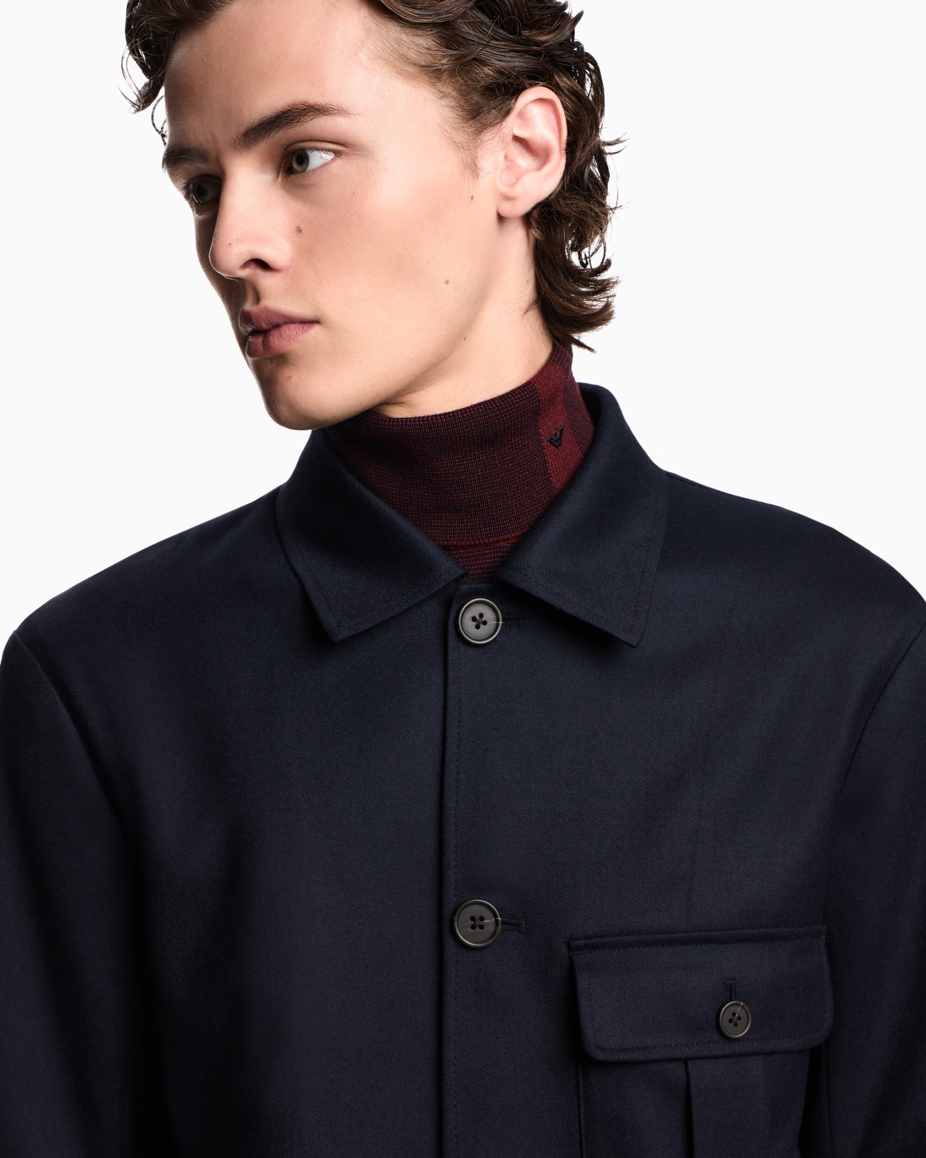 Virgin-wool stretch-twill shirt jacket Slide 4