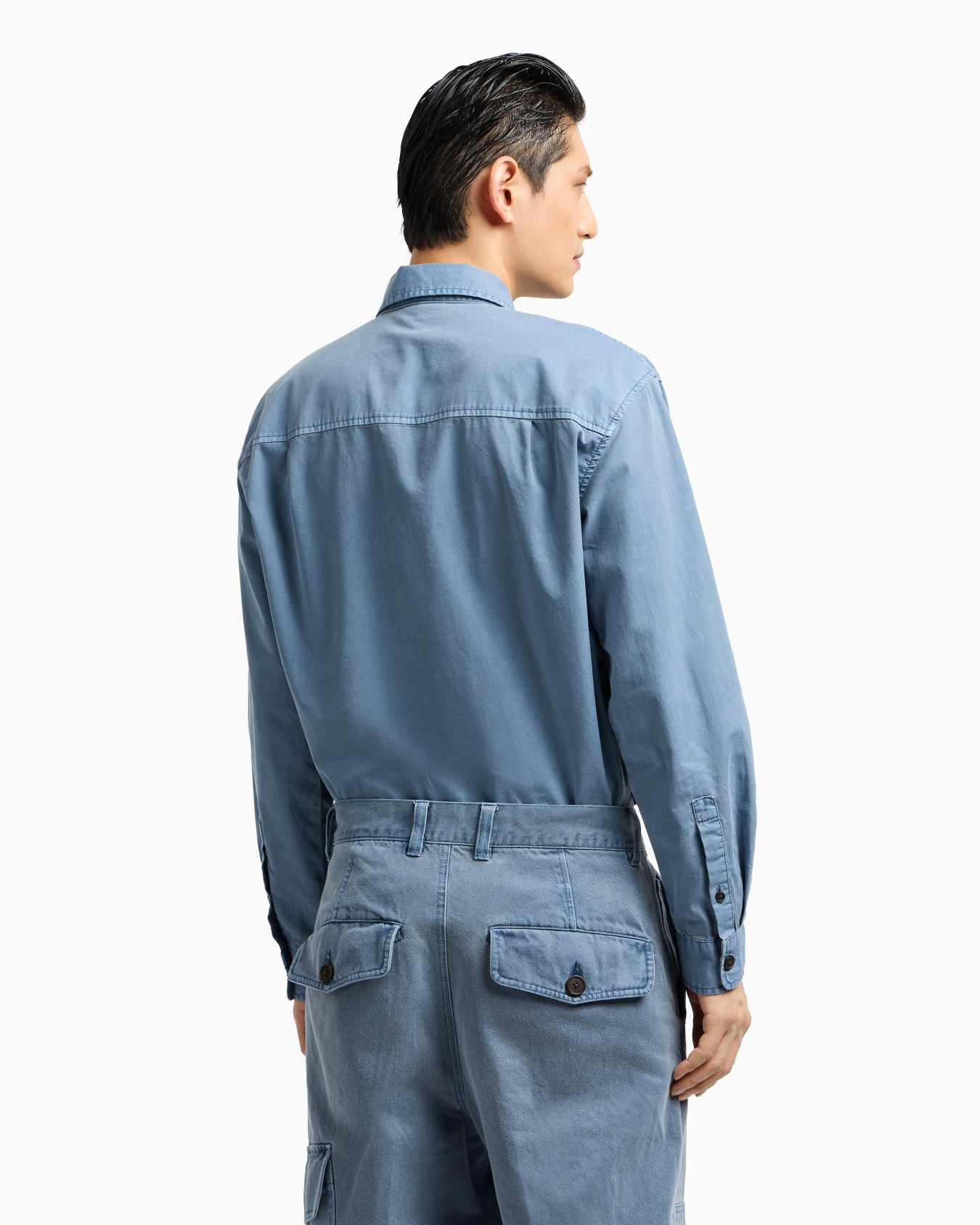 Comfort-fit shirt with washed twill pockets Slide 3