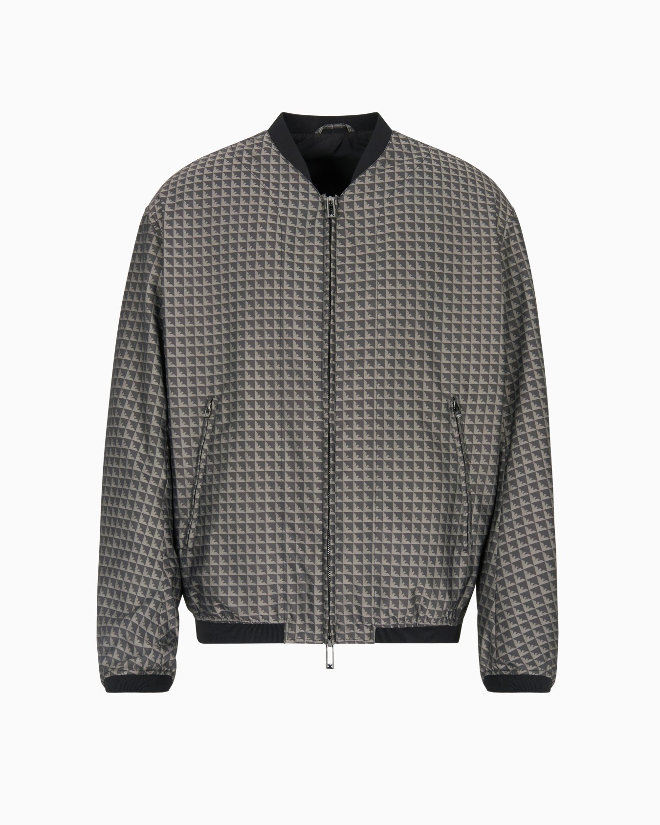 Blouson in nylon jacquard with repeated eagle motif Slide 0