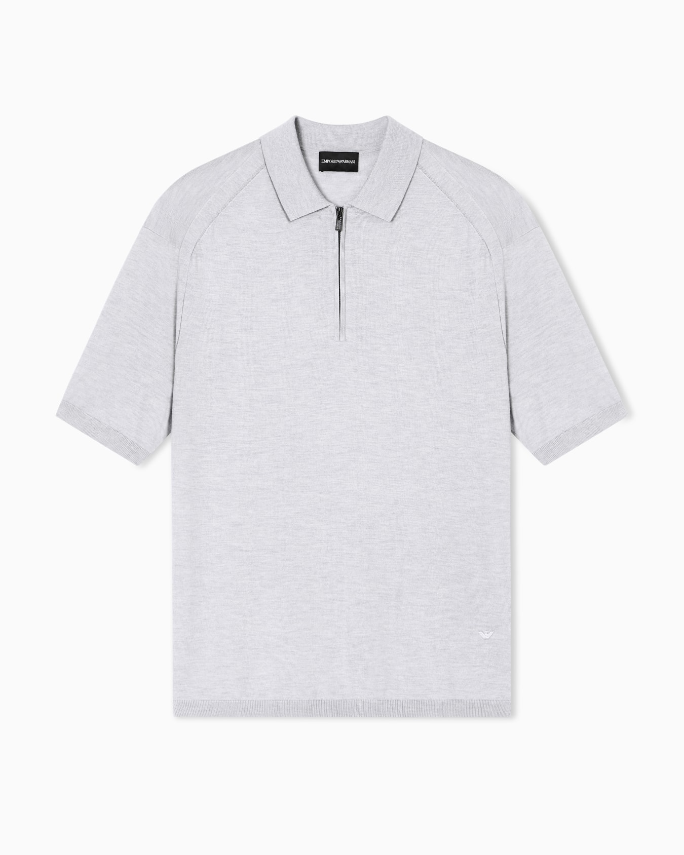 ASV plain-knit jumper with polo-shirt collar, in a wool and Lyocell blend Slide 0