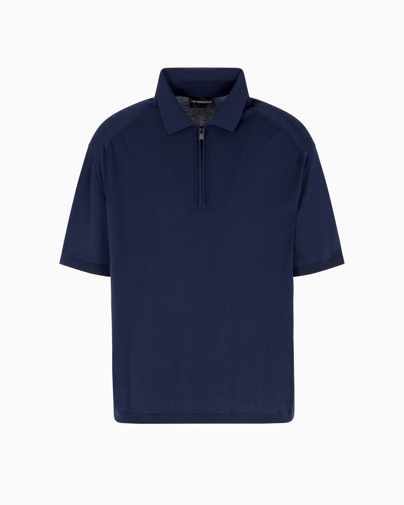ASV plain-knit jumper with polo-shirt collar, in a wool and Lyocell blend Slide 0