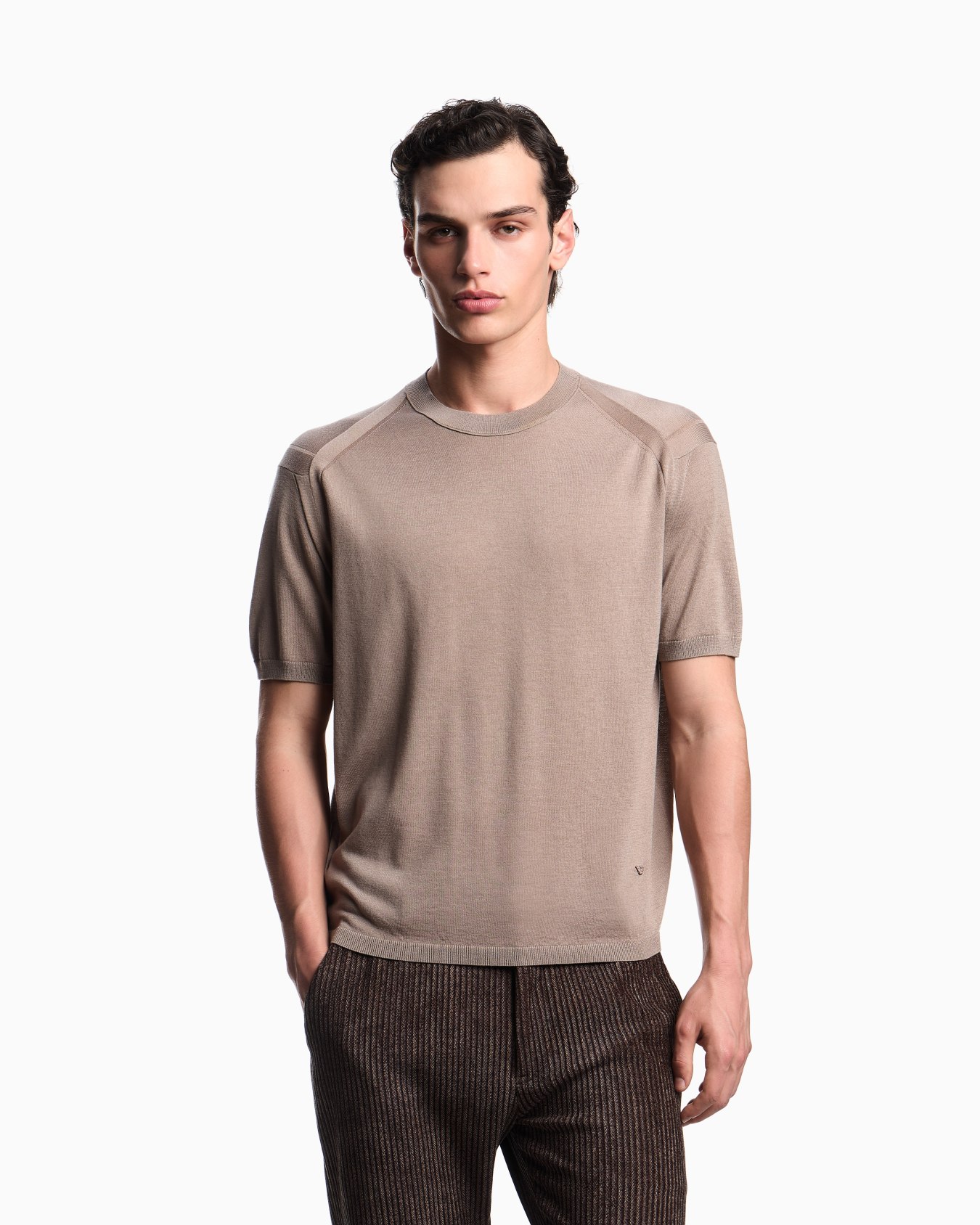ASV plain-knit jumper in a Lyocell and wool blend Slide 3