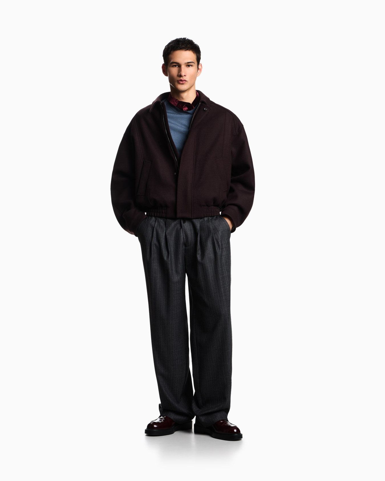 ASV plain-knit jumper in a Lyocell and wool blend Slide 1