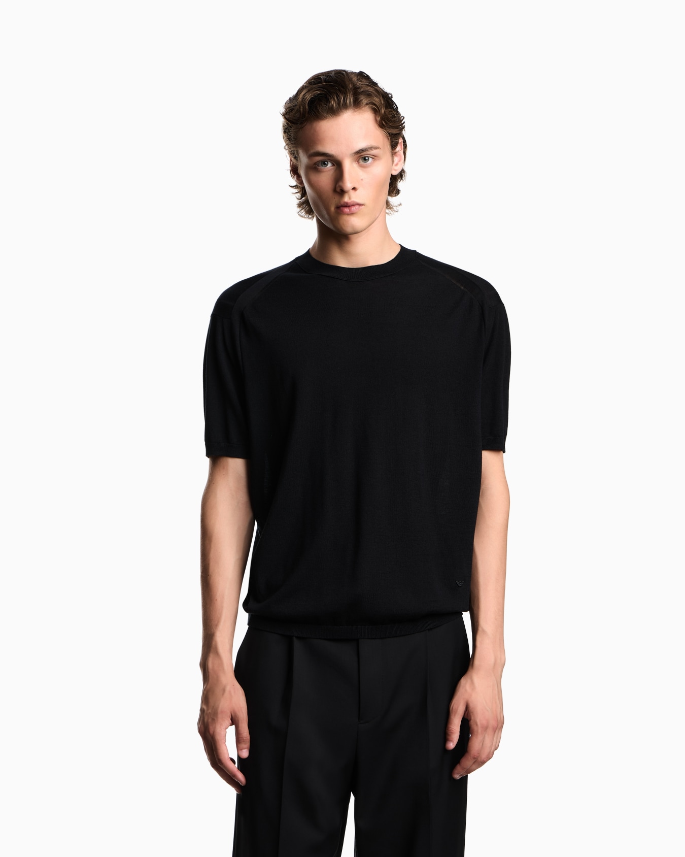ASV plain-knit jumper in a Lyocell and wool blend Slide 3