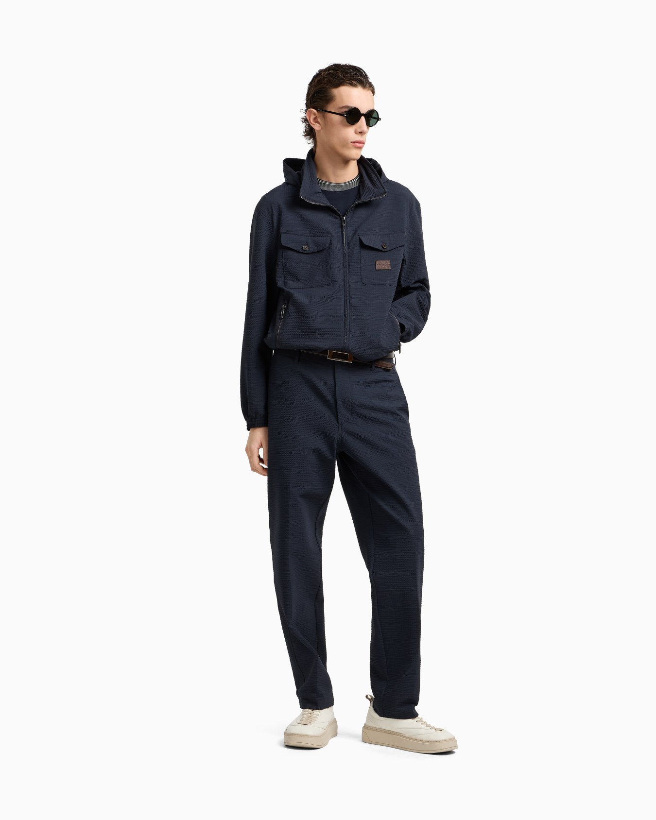 Nylon seersucker full-zip blouson Slide 2