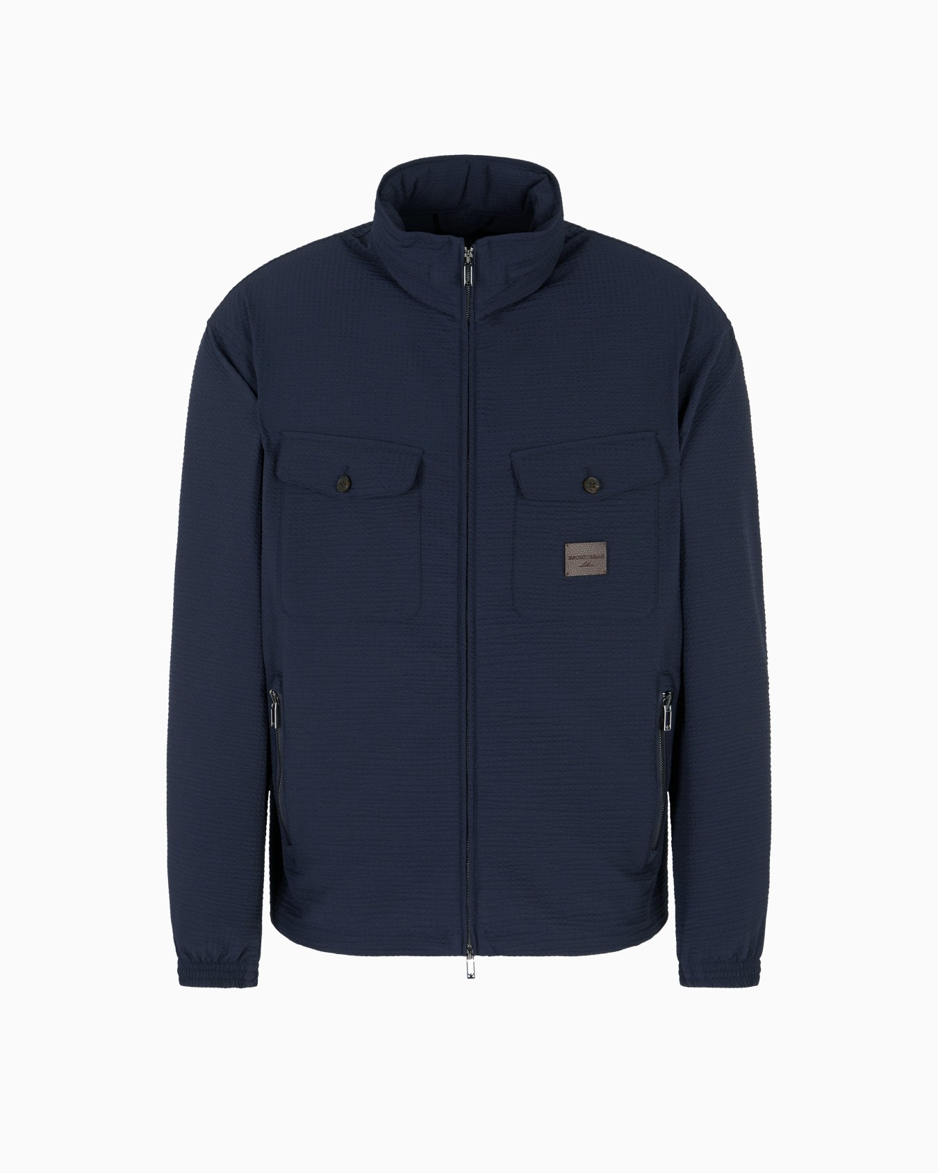Nylon seersucker full-zip blouson Slide 0