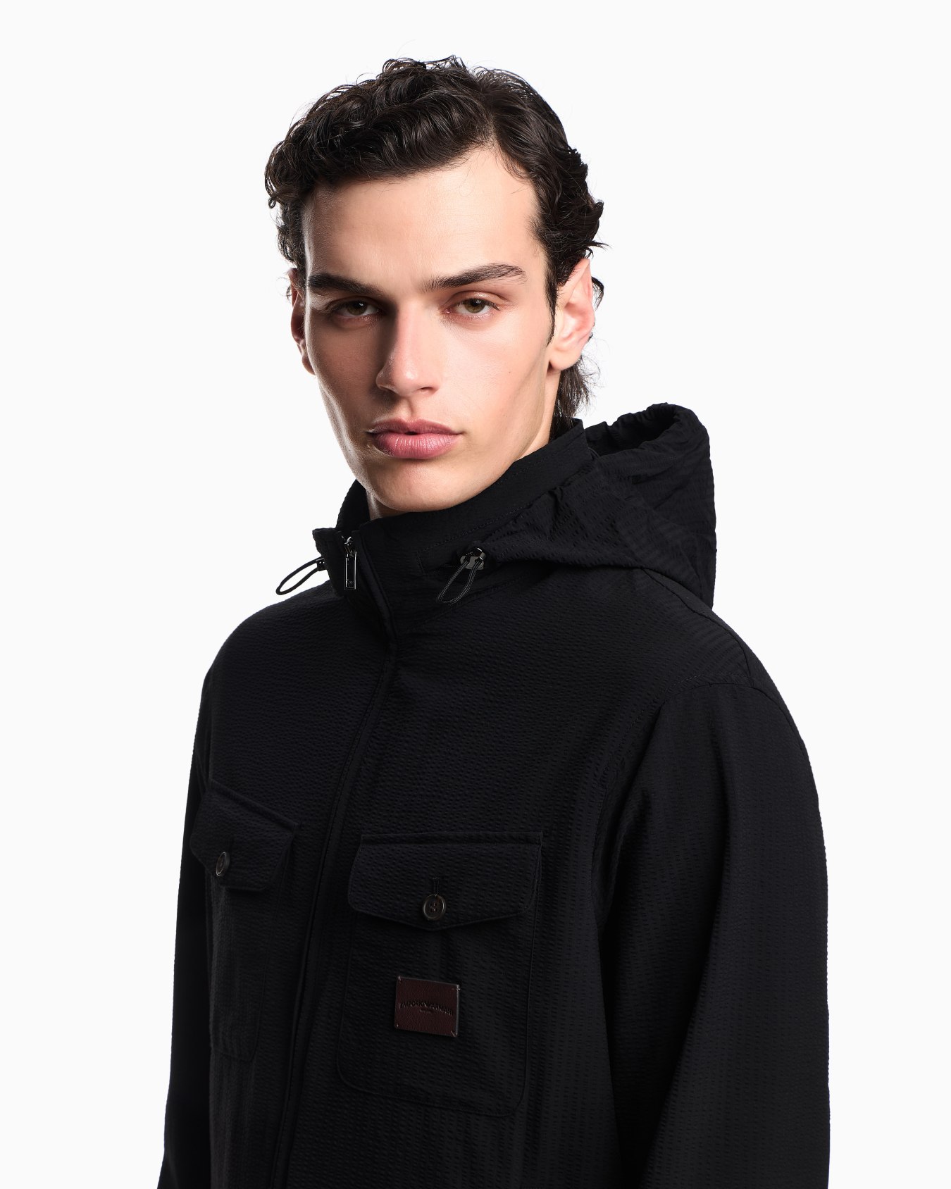 Nylon seersucker full-zip blouson Slide 4