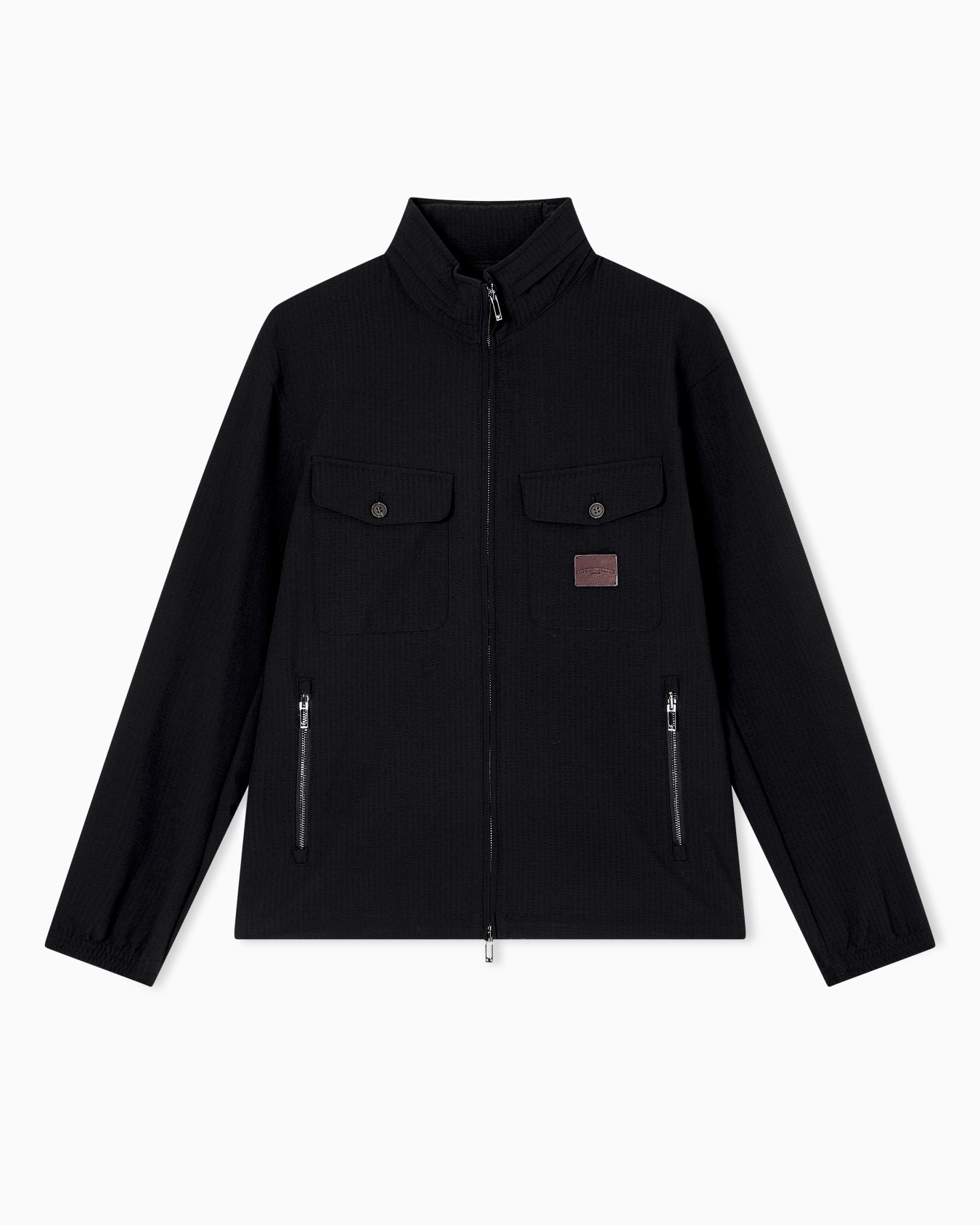 Nylon seersucker full-zip blouson Slide 0