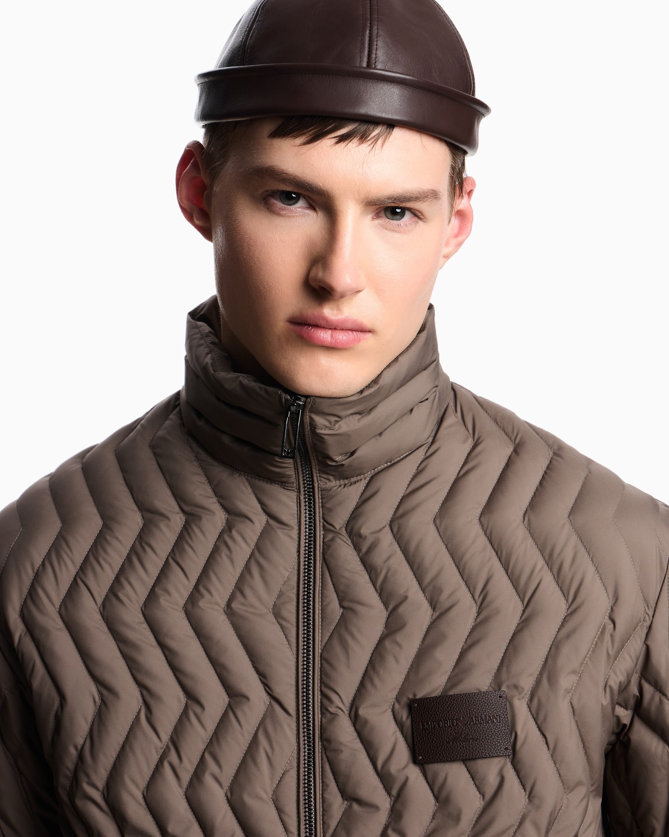 Full-zip down jacket in chevron quilted ripstop nylon Slide 4