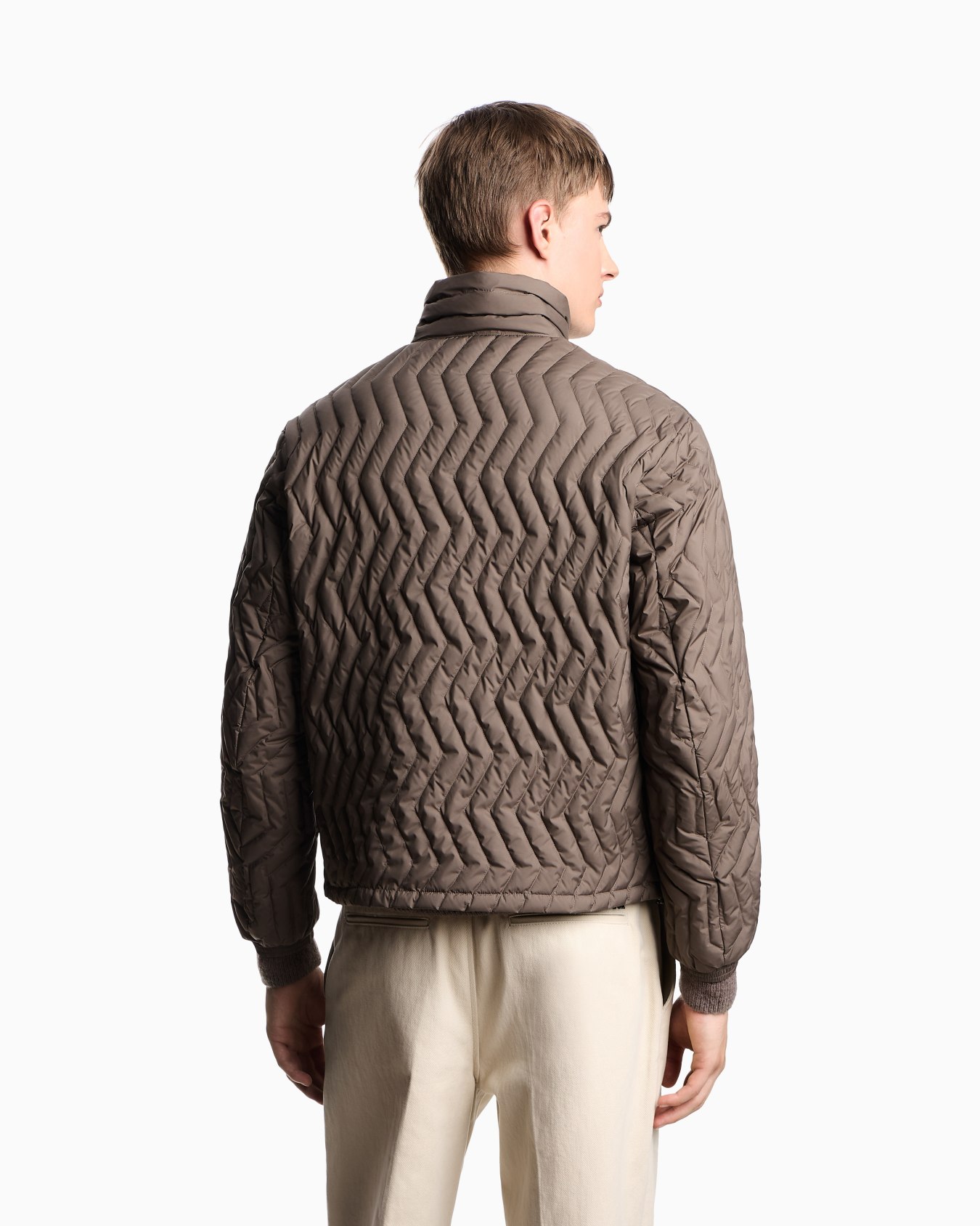 Full-zip down jacket in chevron quilted ripstop nylon Slide 2