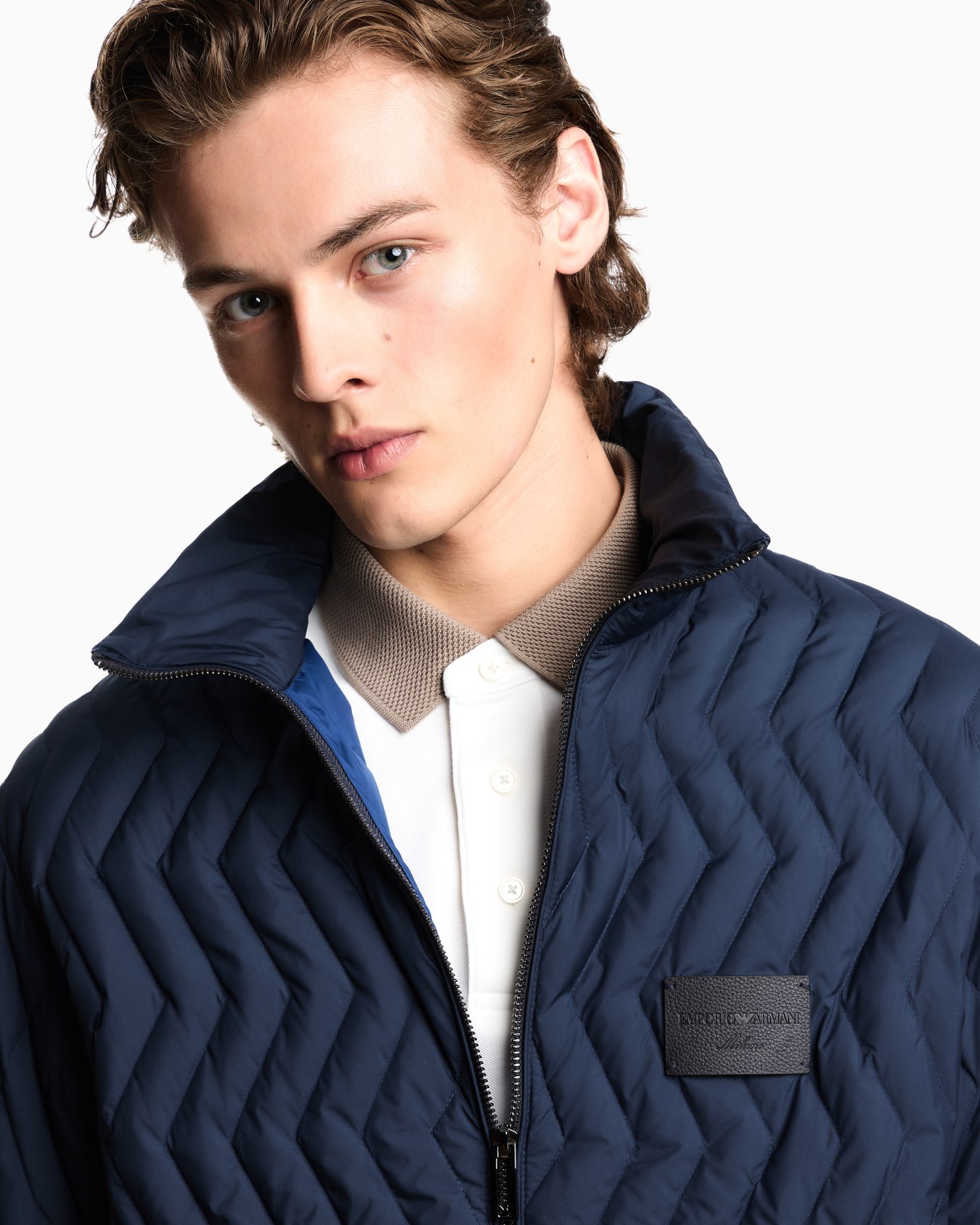 Full-zip down jacket in chevron quilted ripstop nylon Slide 4