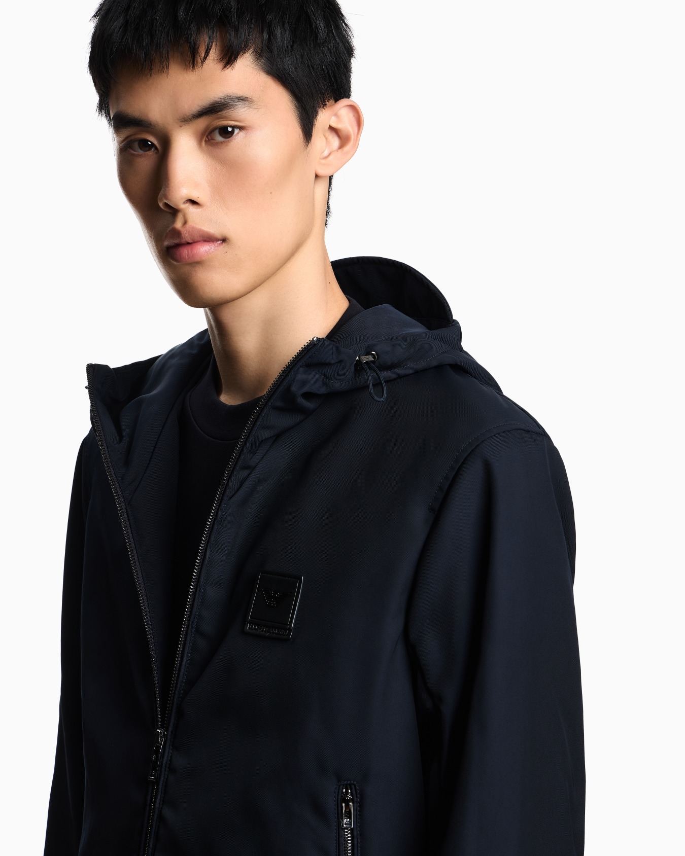 Nylon jacket with hood and visor Slide 4