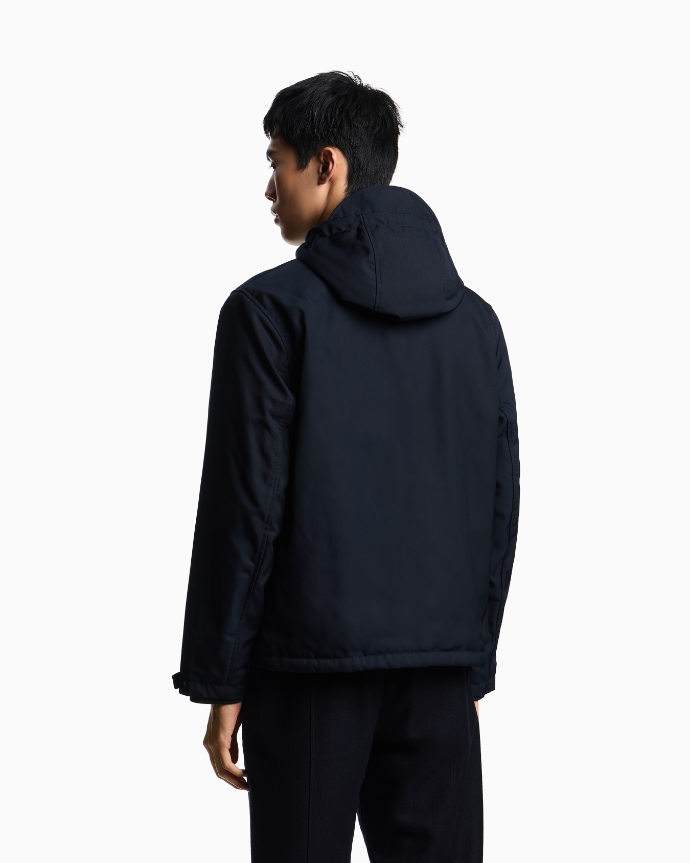 Nylon jacket with hood and visor Slide 2