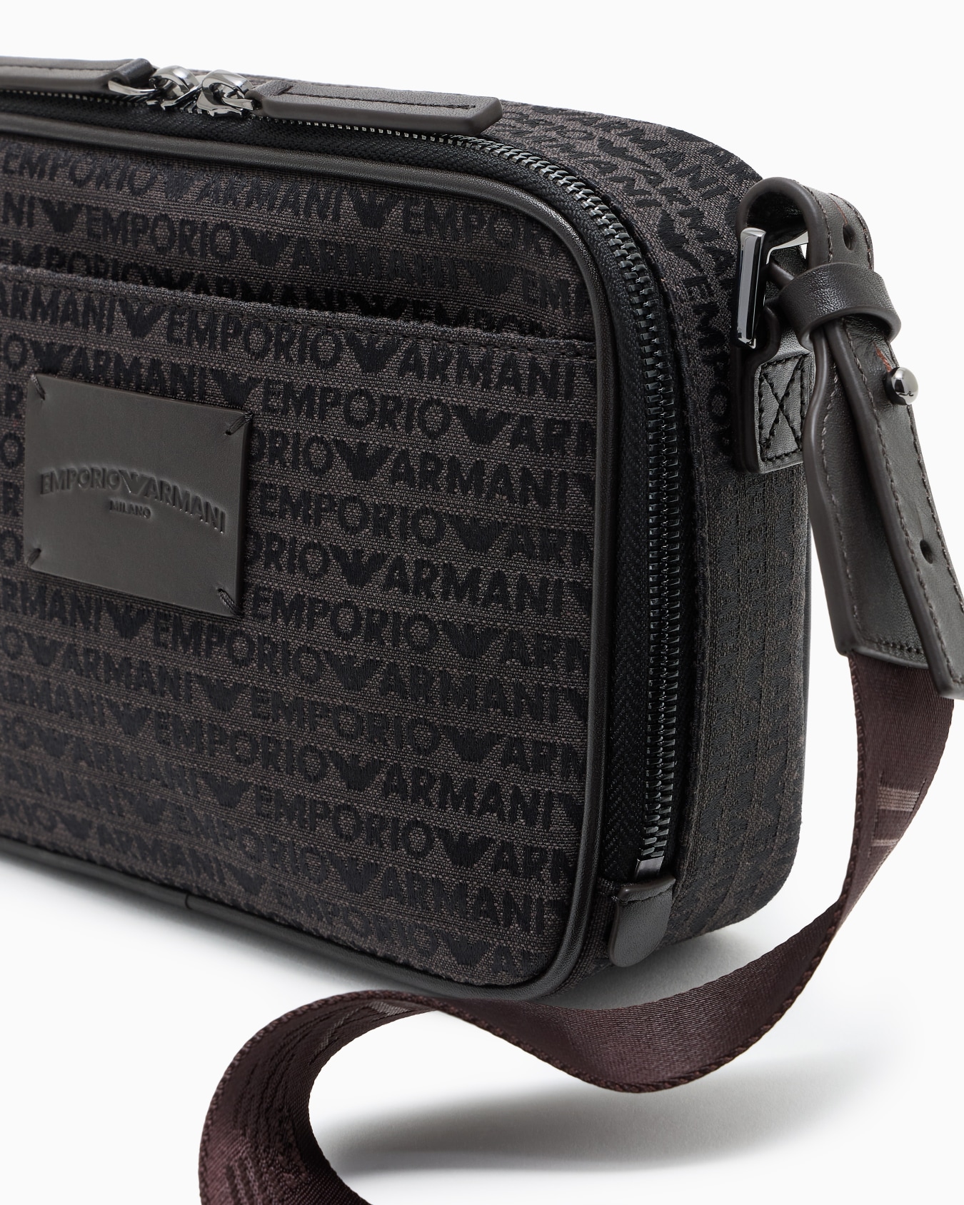 Monogram jacquard camera case with shoulder strap Slide 4