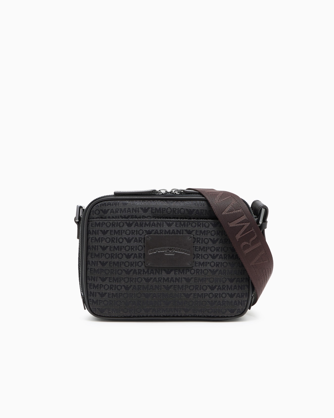 Monogram jacquard camera case with shoulder strap Slide 0
