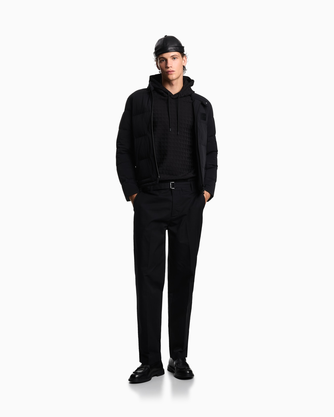 Sudadera con capucha de punto de mezcla de lyocell con águilas repetidas y motivo en tejido jacquard ASV Diapositiva 1