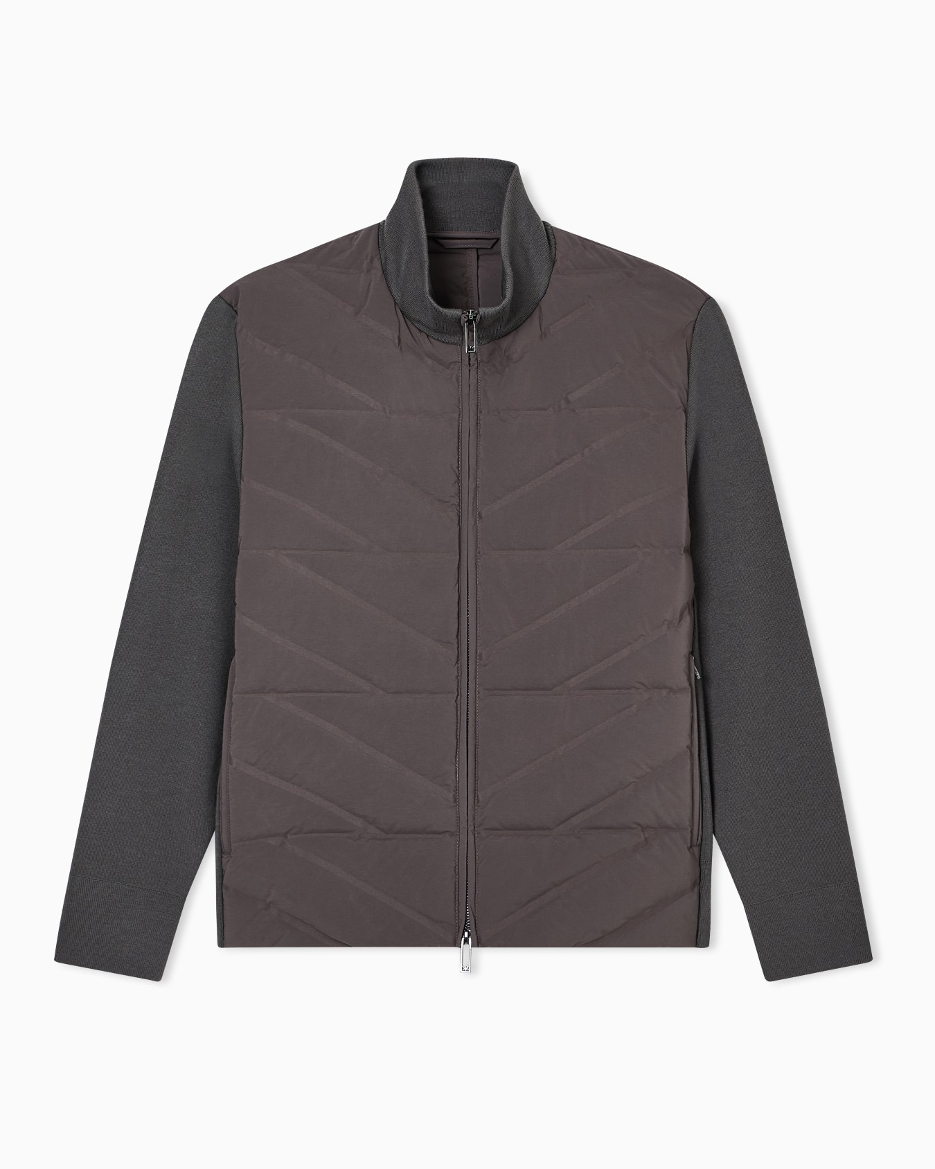 Travel Essential Daunenjacke mit durchgehendem Reißverschluss, Zweiteiler-Effekt und Strickärmeln Folie 0