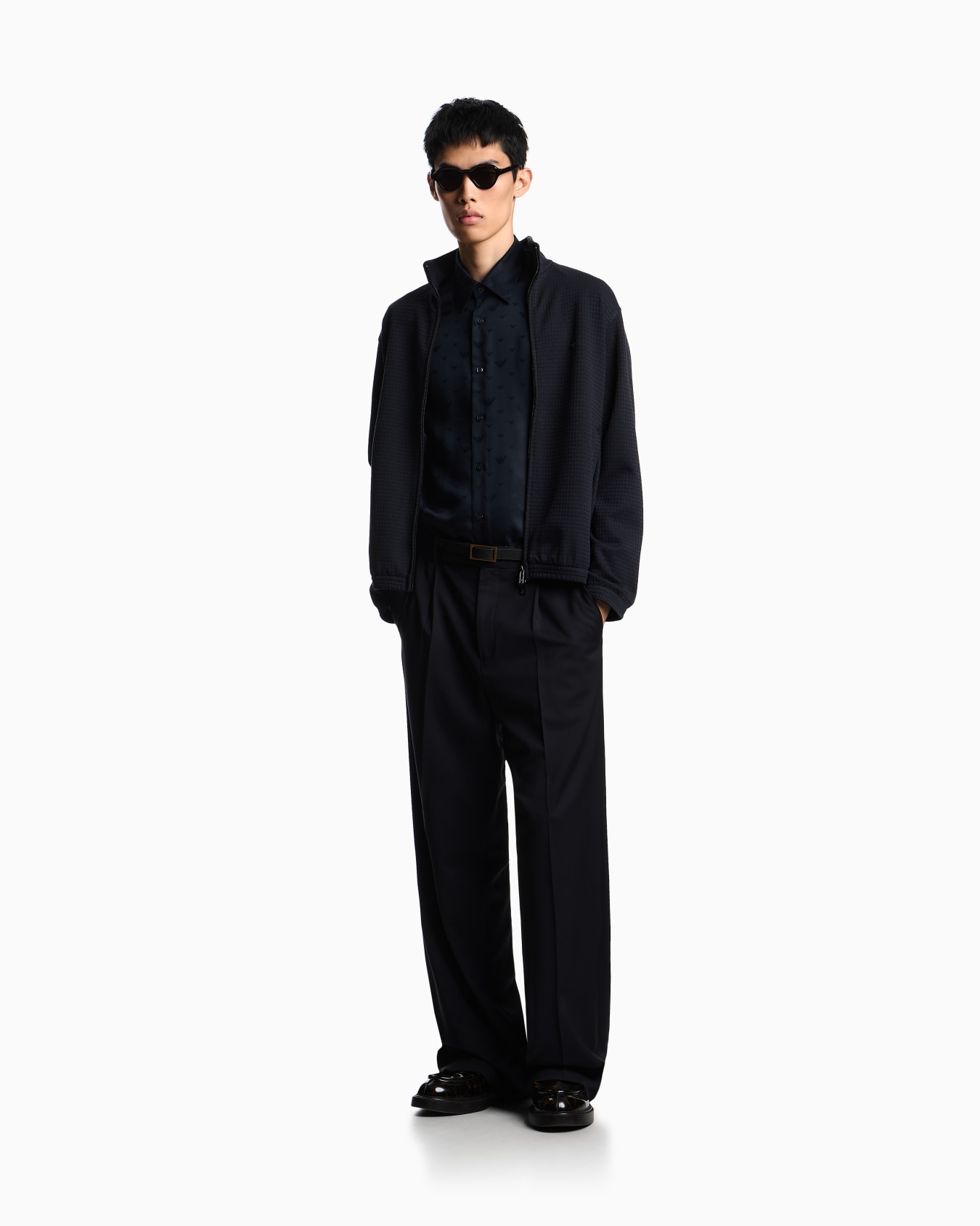 ASV full-zip sweatshirt in Lyocell-blend jacquard jersey Slide 1