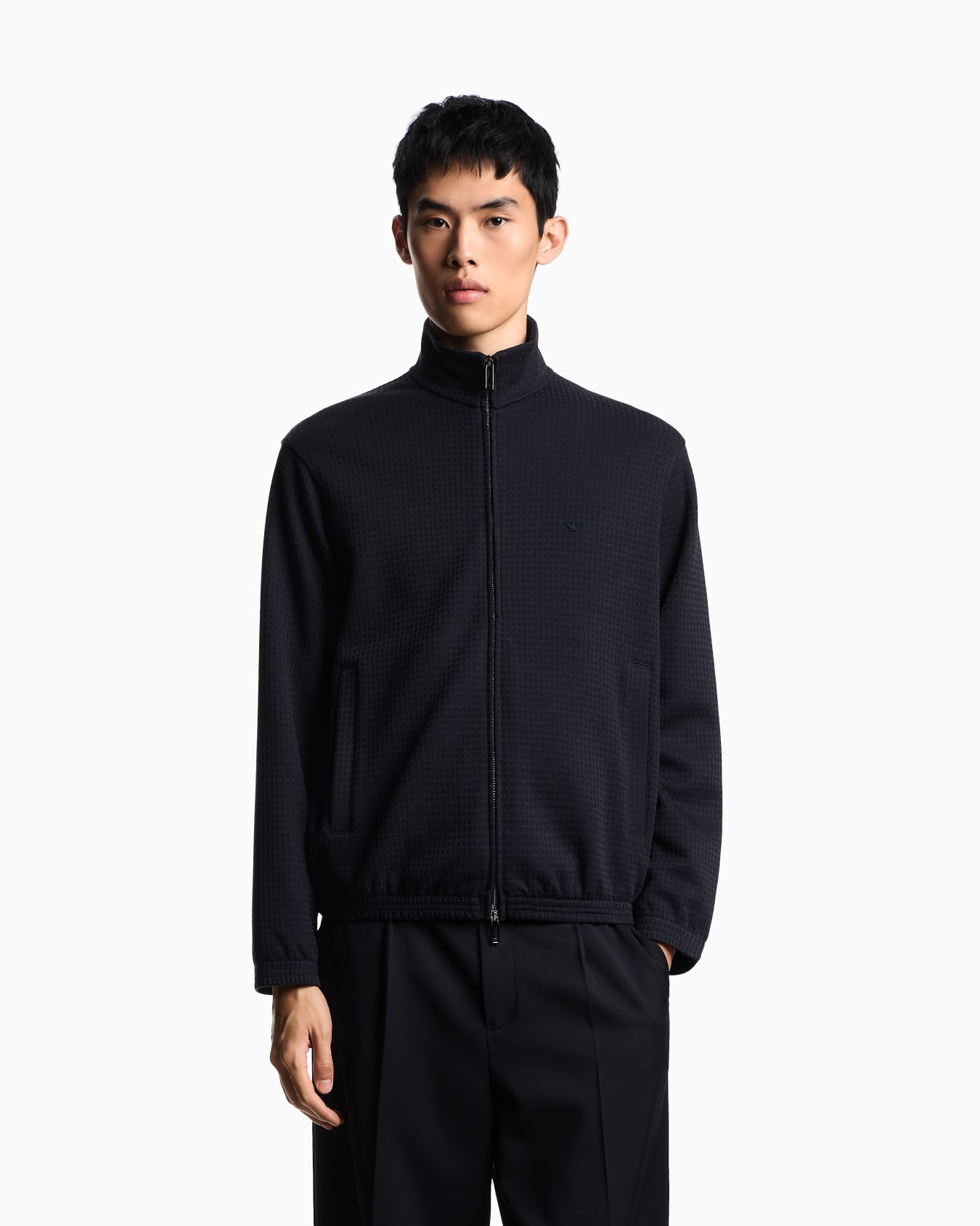 ASV full-zip sweatshirt in Lyocell-blend jacquard jersey Slide 3