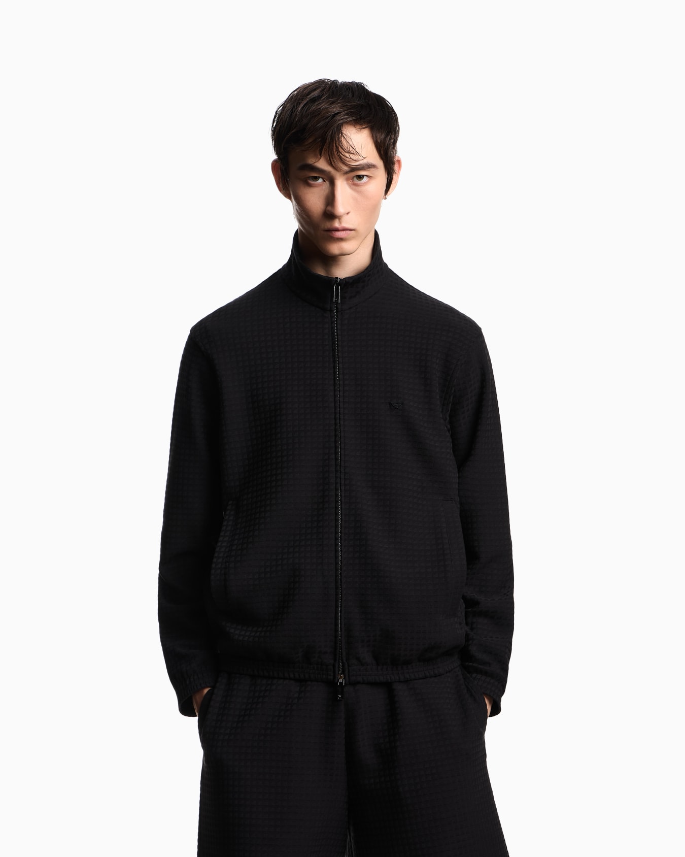 ASV full-zip sweatshirt in Lyocell-blend jacquard jersey Slide 3