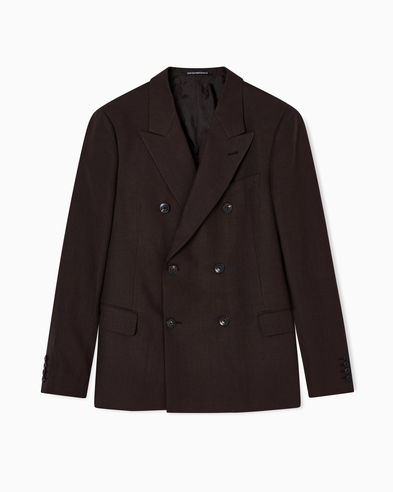 Double-breasted blazer in pure linen Slide 0