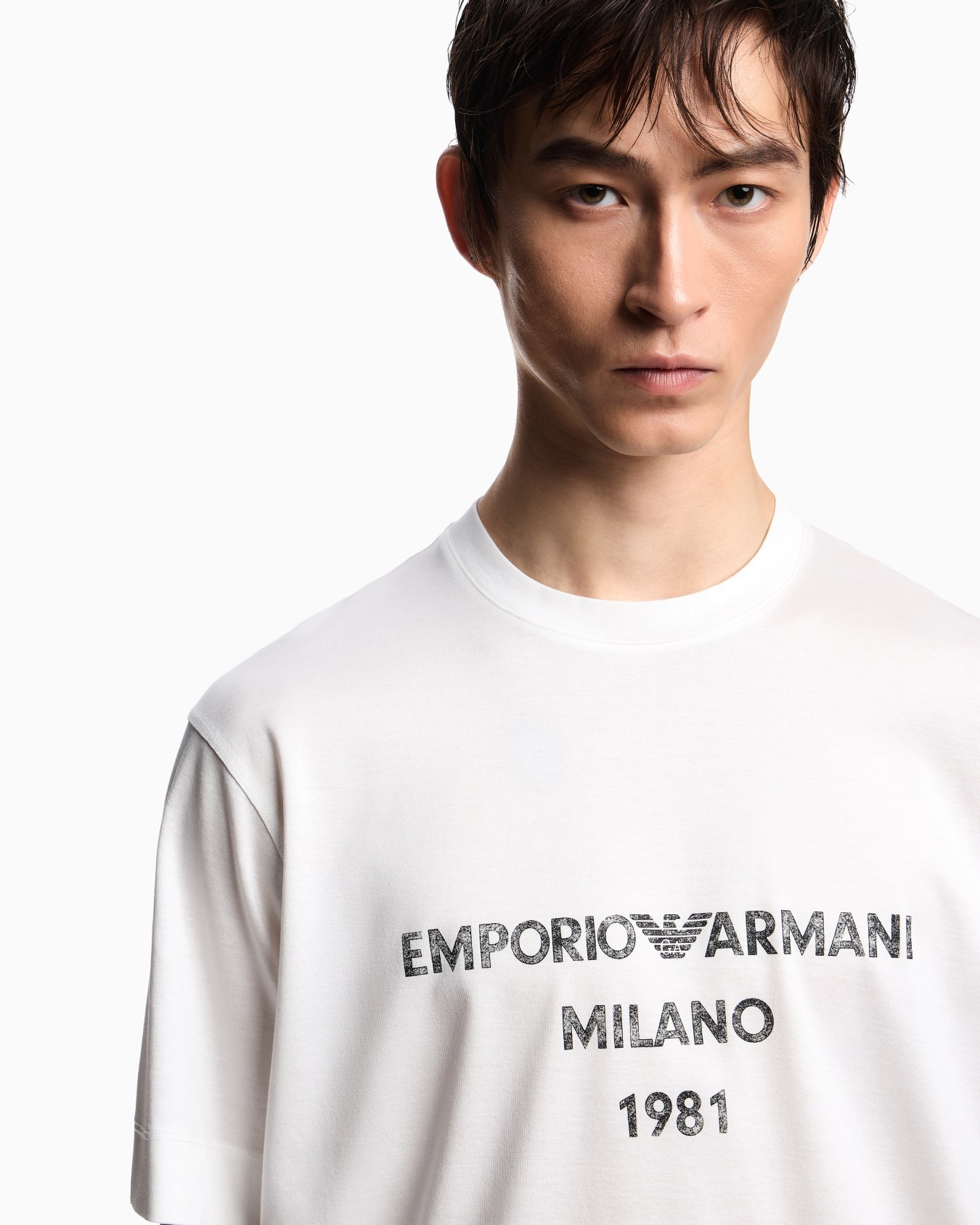 ASV Lyocell T-shirt with vintage-effect logo print Slide 4